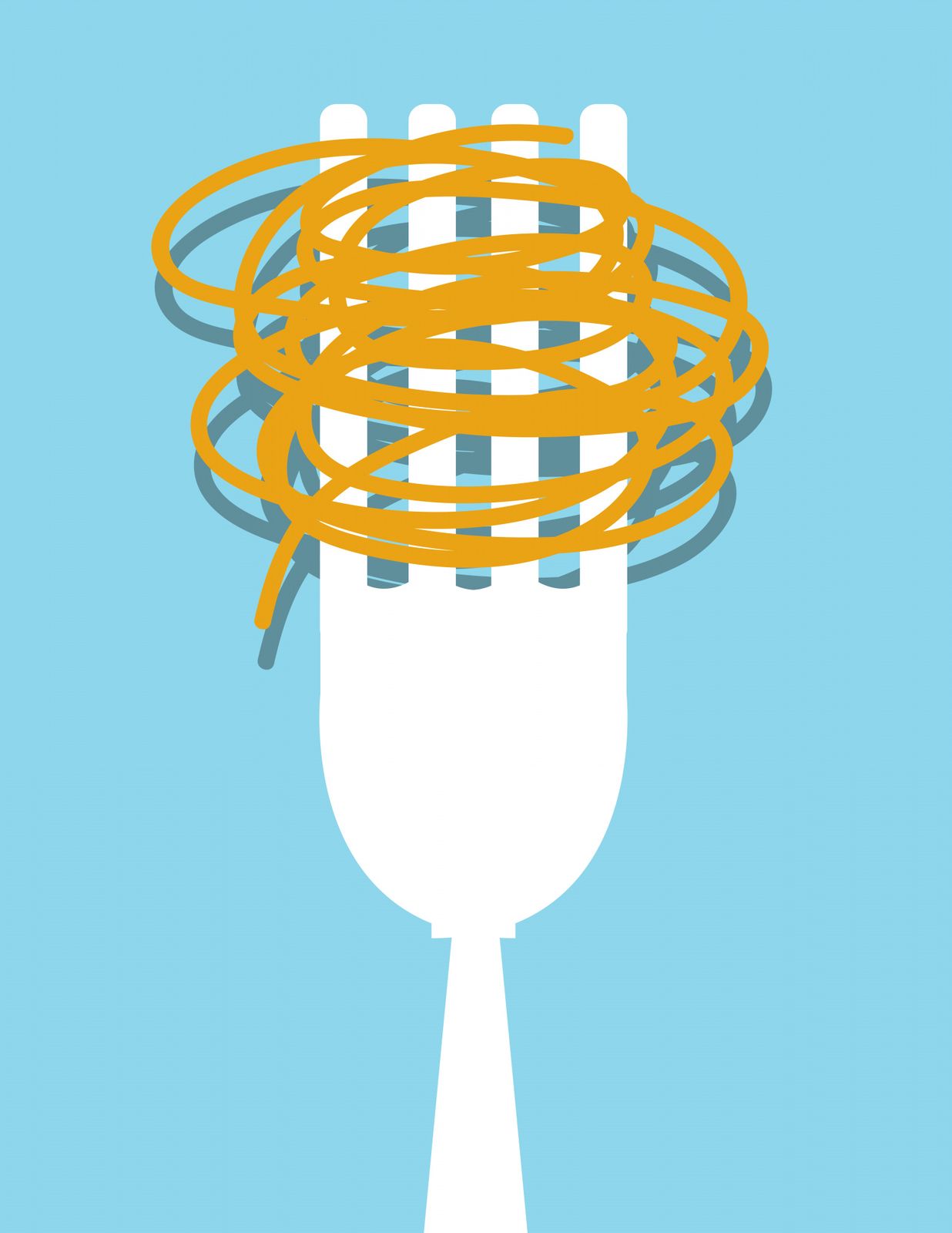 Affisch - Gaffel med Spaghetti