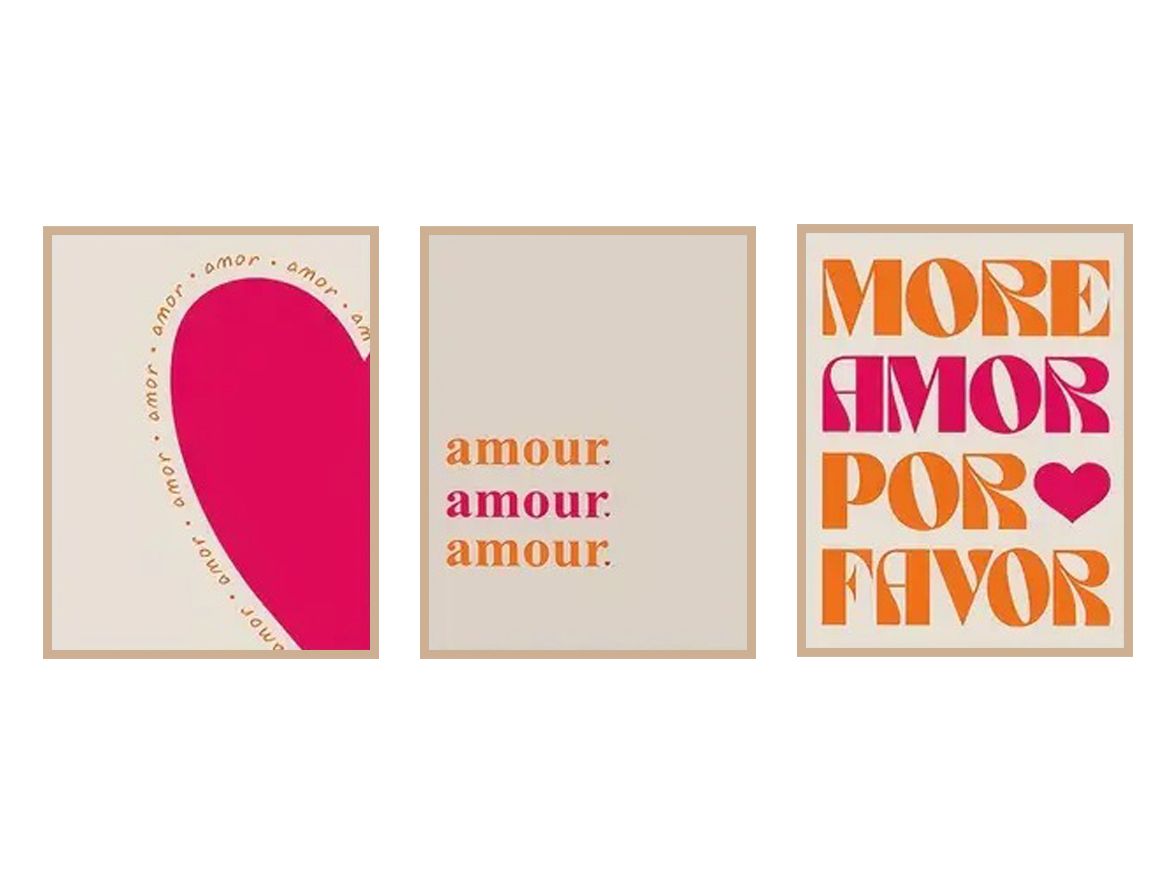 Poster - Amour Amor Set om 3
