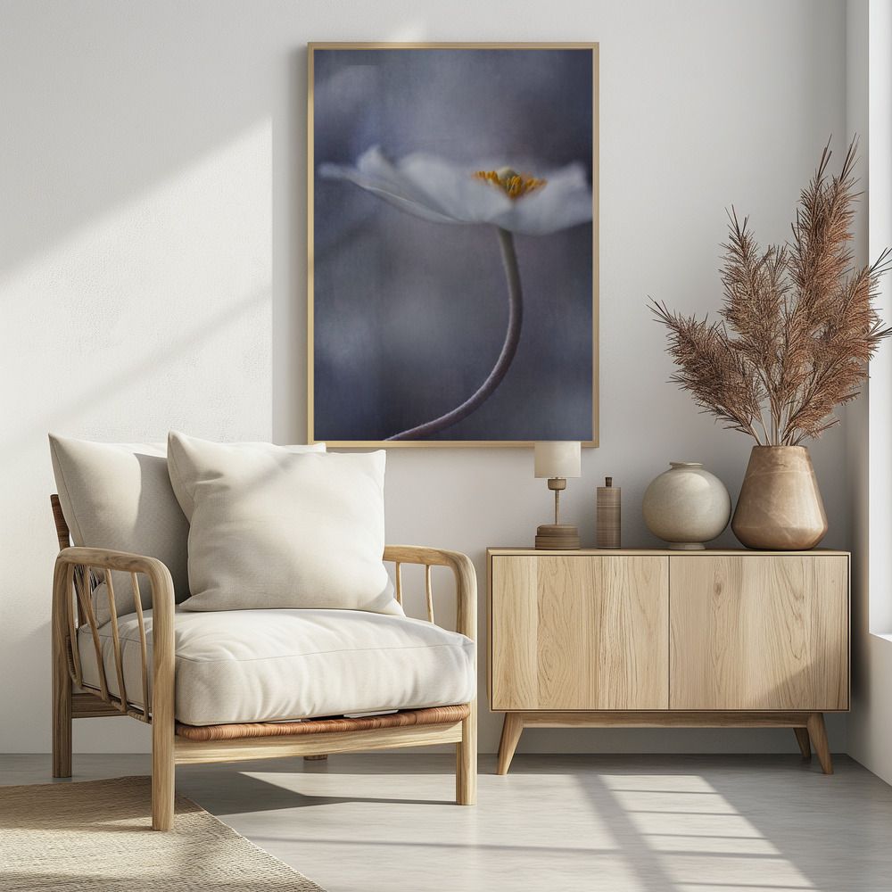Poster - Vit Blomma Lugnet