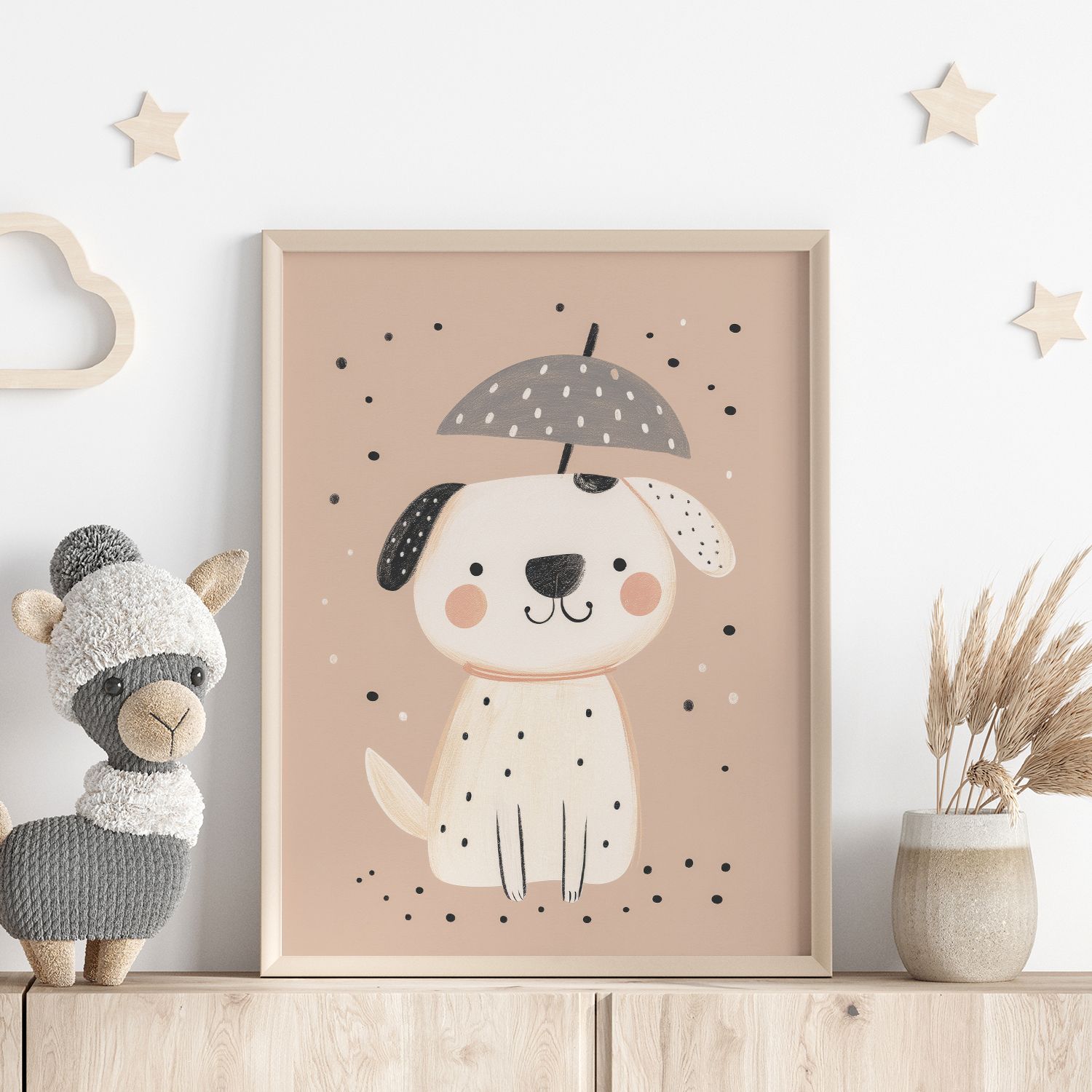 Poster - Söt Hund med Paraply