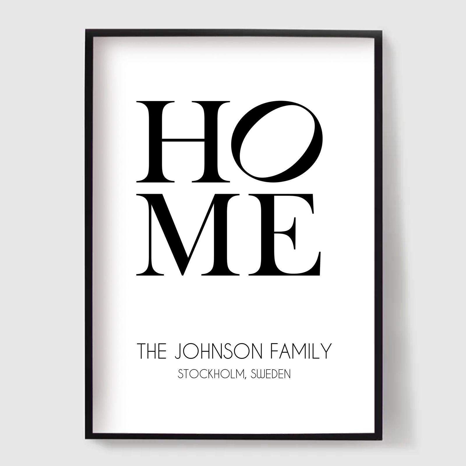 Personlig Poster - HEM Typografi Poster med Namn & Adress