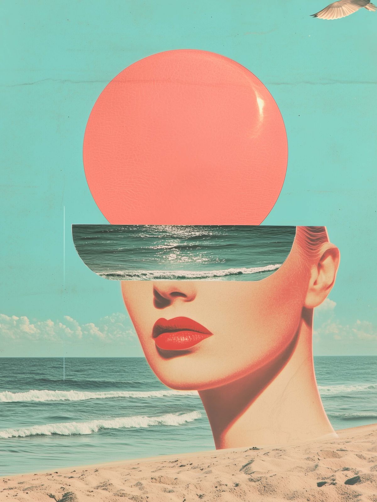 Poster - Surrealistisk Strandscen