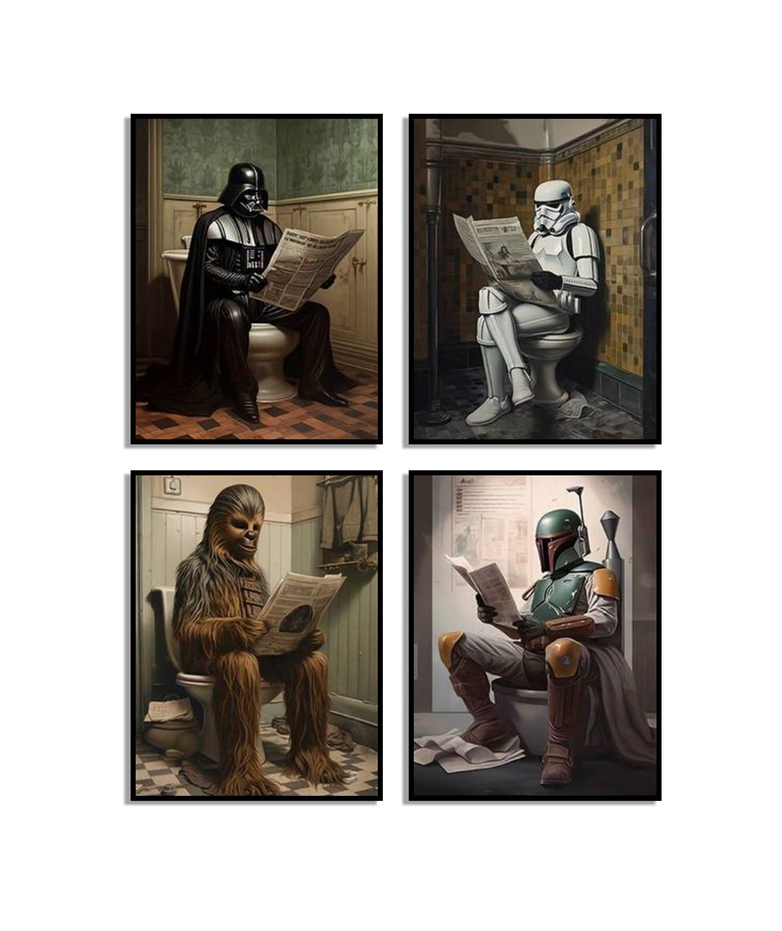 Star Wars-karaktärer Badrum Poster Set