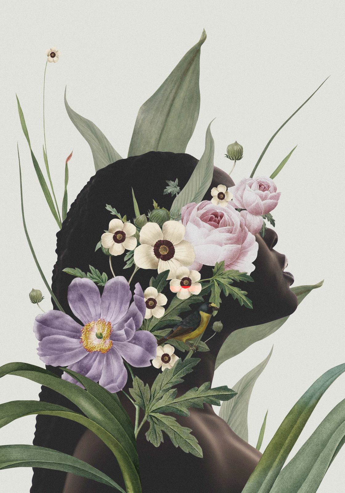 Affisch - Blomsiluett