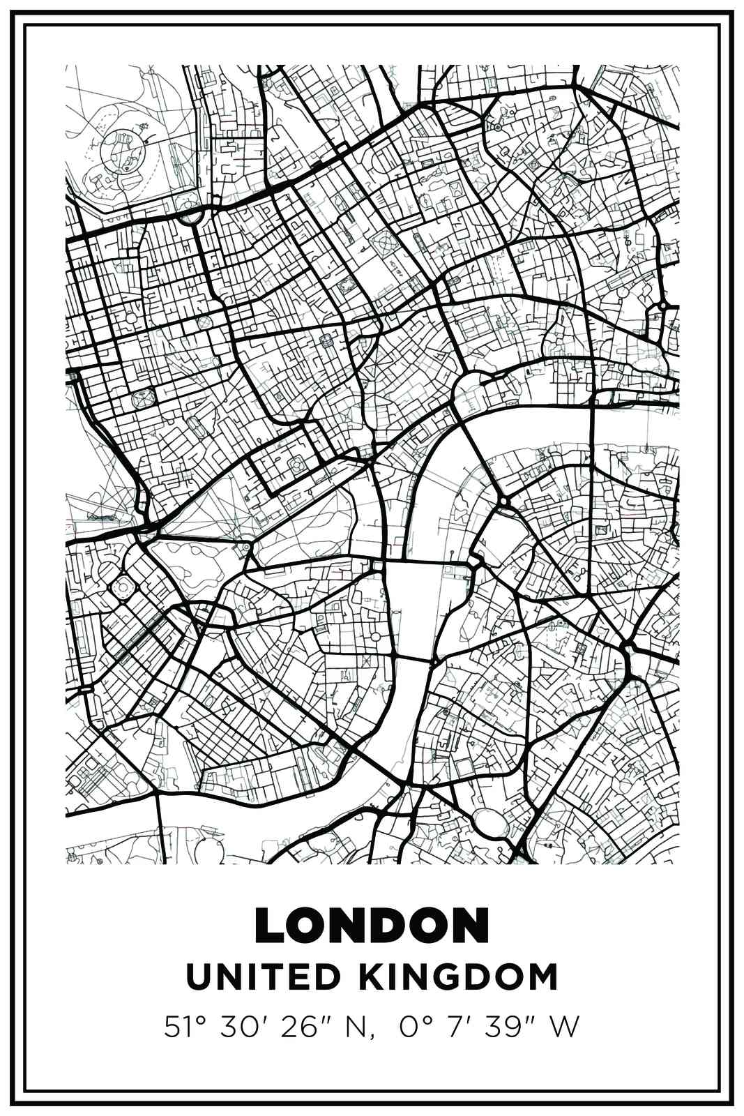 London Karta Poster