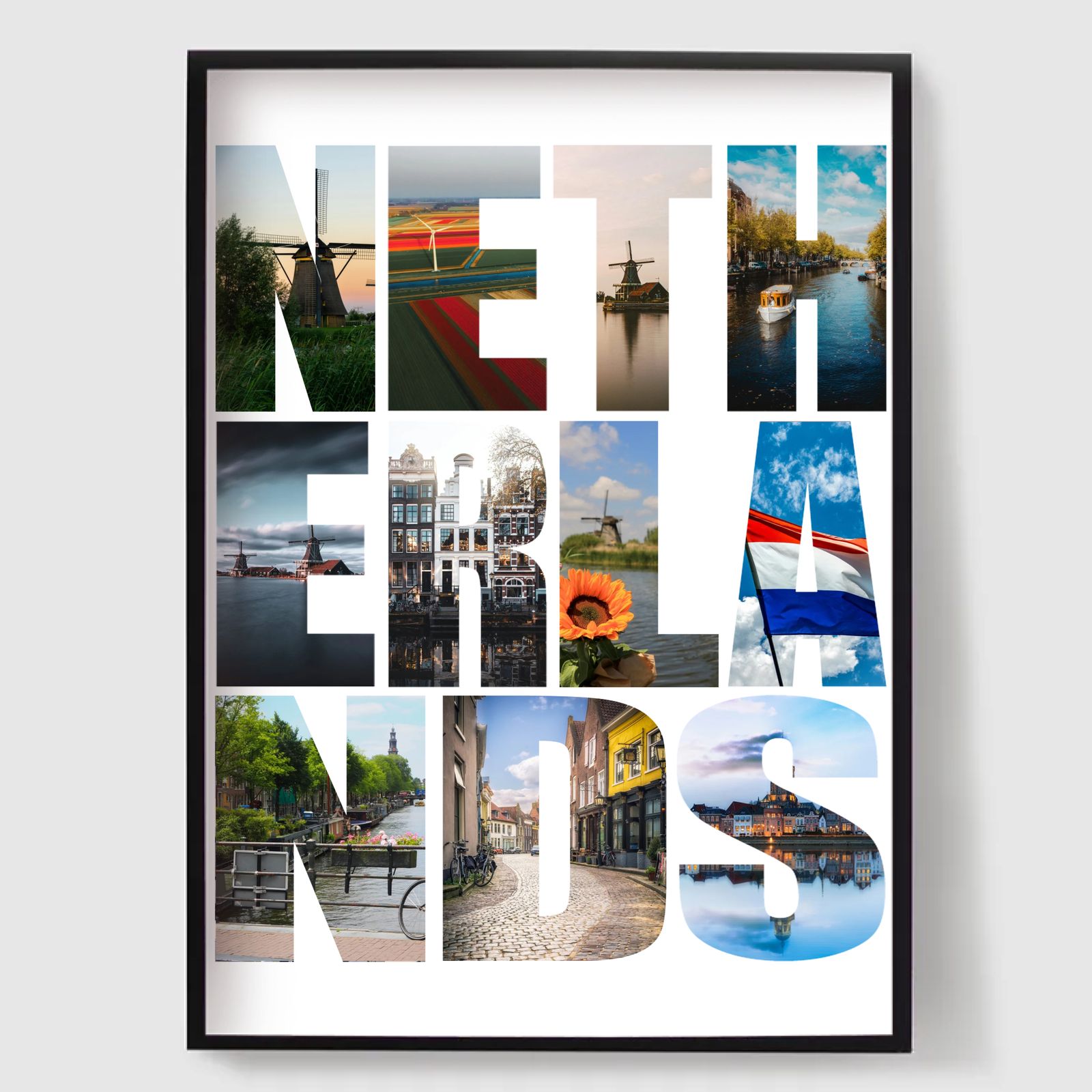 Personlig Poster - Destinationsnamn Fotouppladdning - Nederländerna