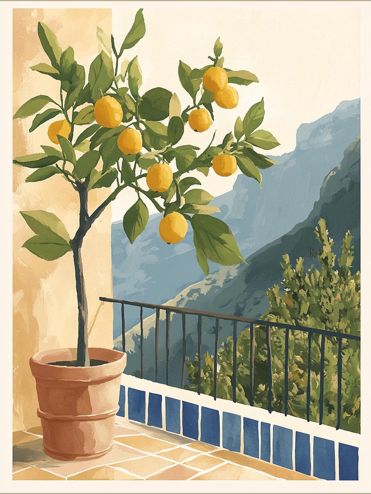 Poster - Citronträd Balkong