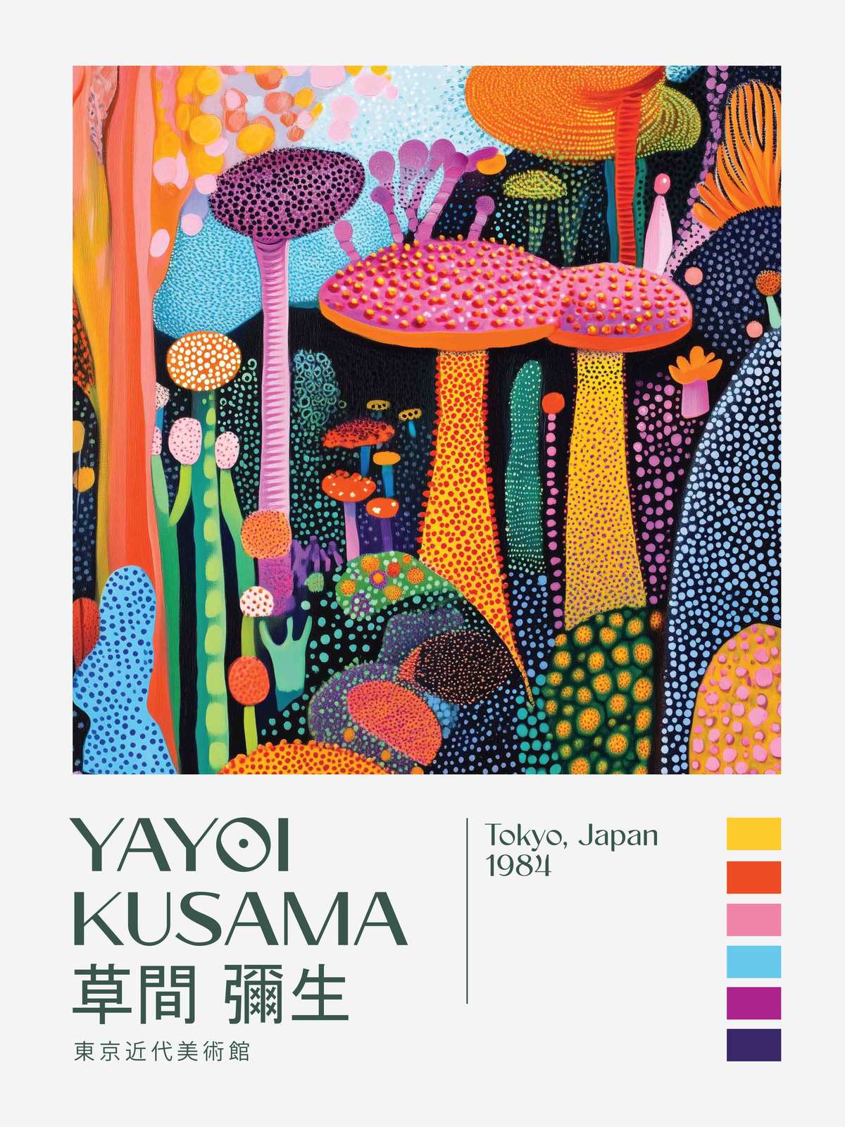 Poster - Yayoi Kusama Färgglad Skog