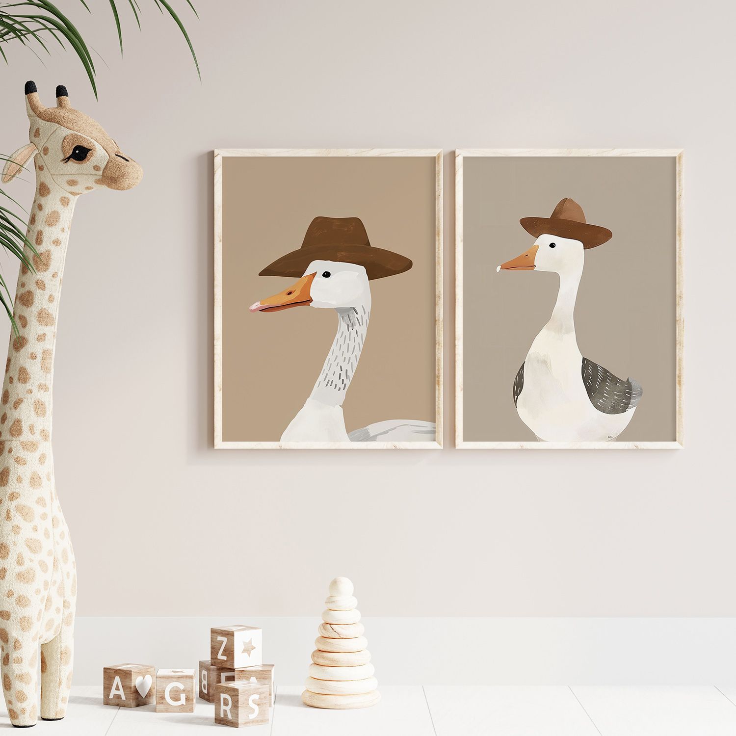 Poster - Gås med Hatt / Set av 2