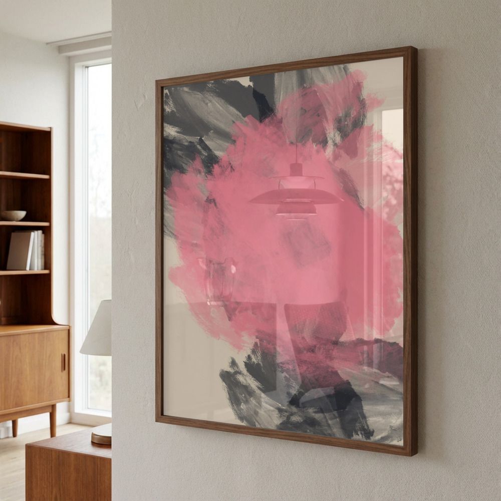 Poster - Abstrakt Rosa Penseldrag