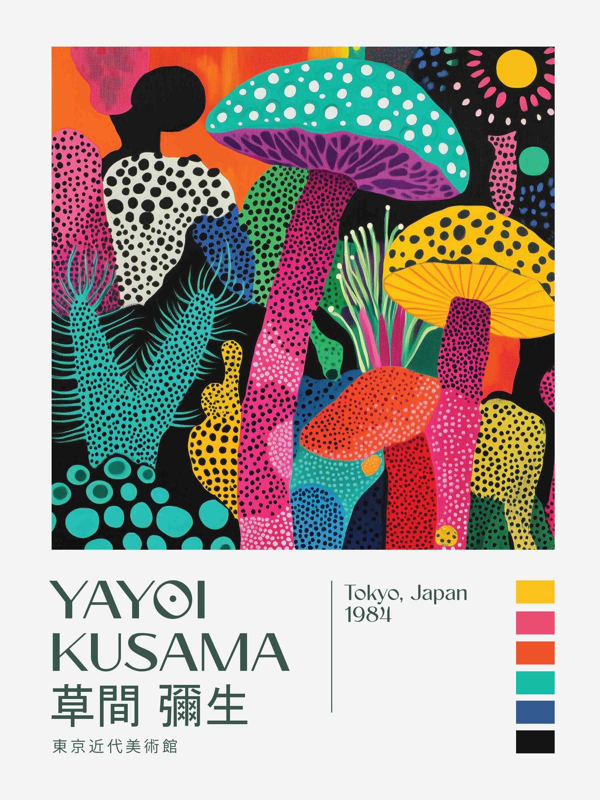 Poster - Yayoi Kusama Livliga Svampar