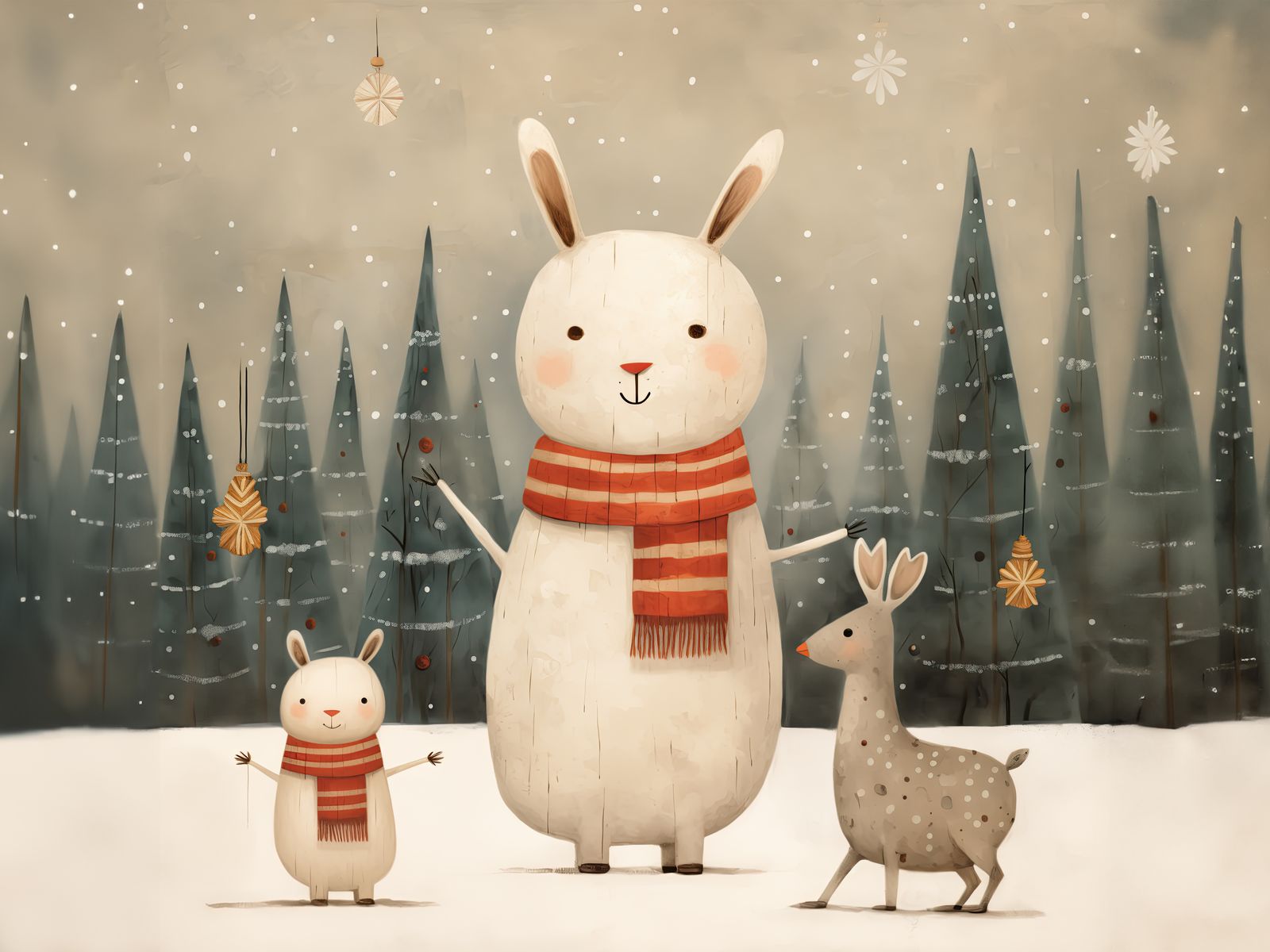 Poster - Vinterlandskap Djur