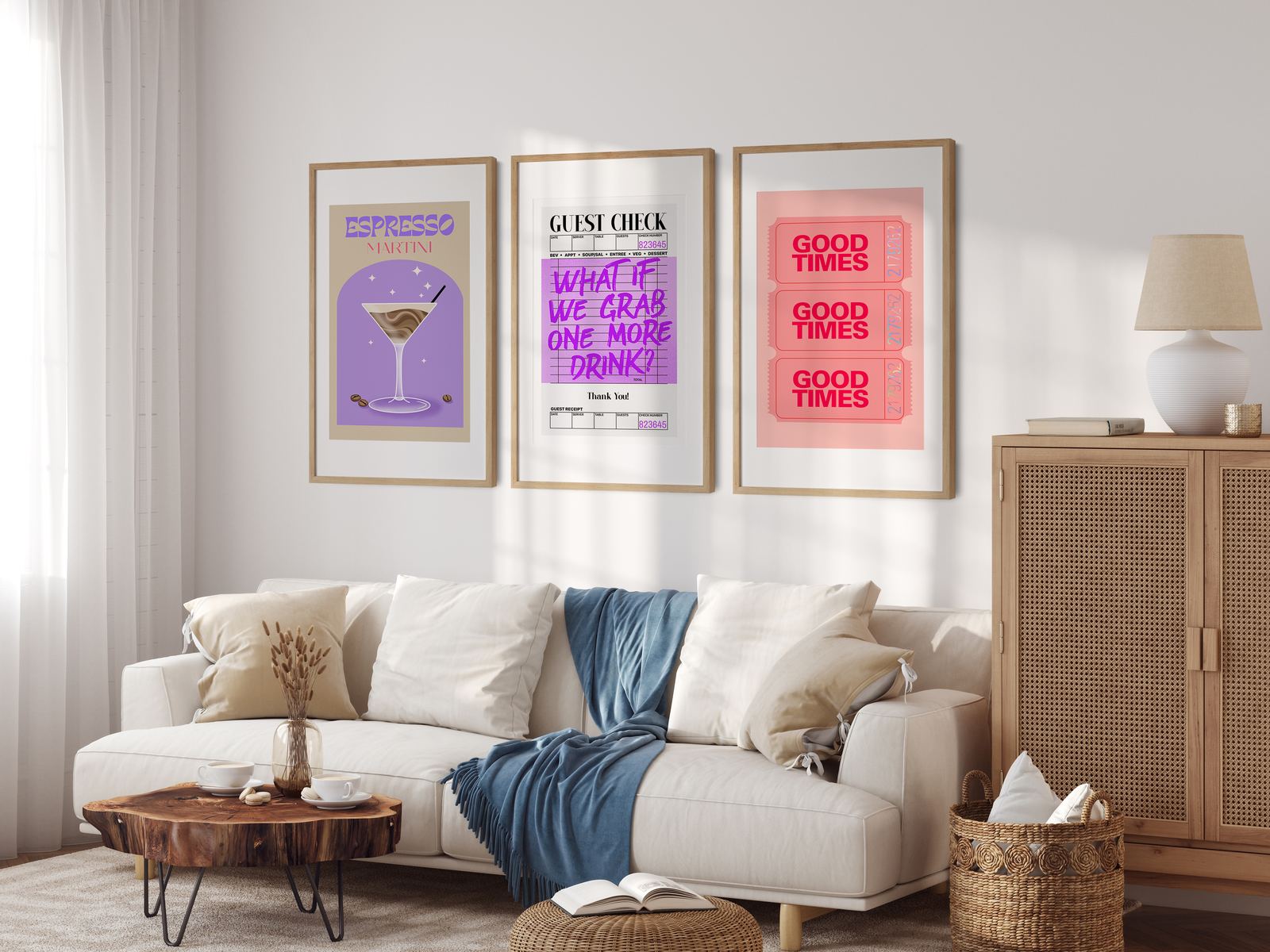Poster - Gästcheck och Bra Tider / Set om 3