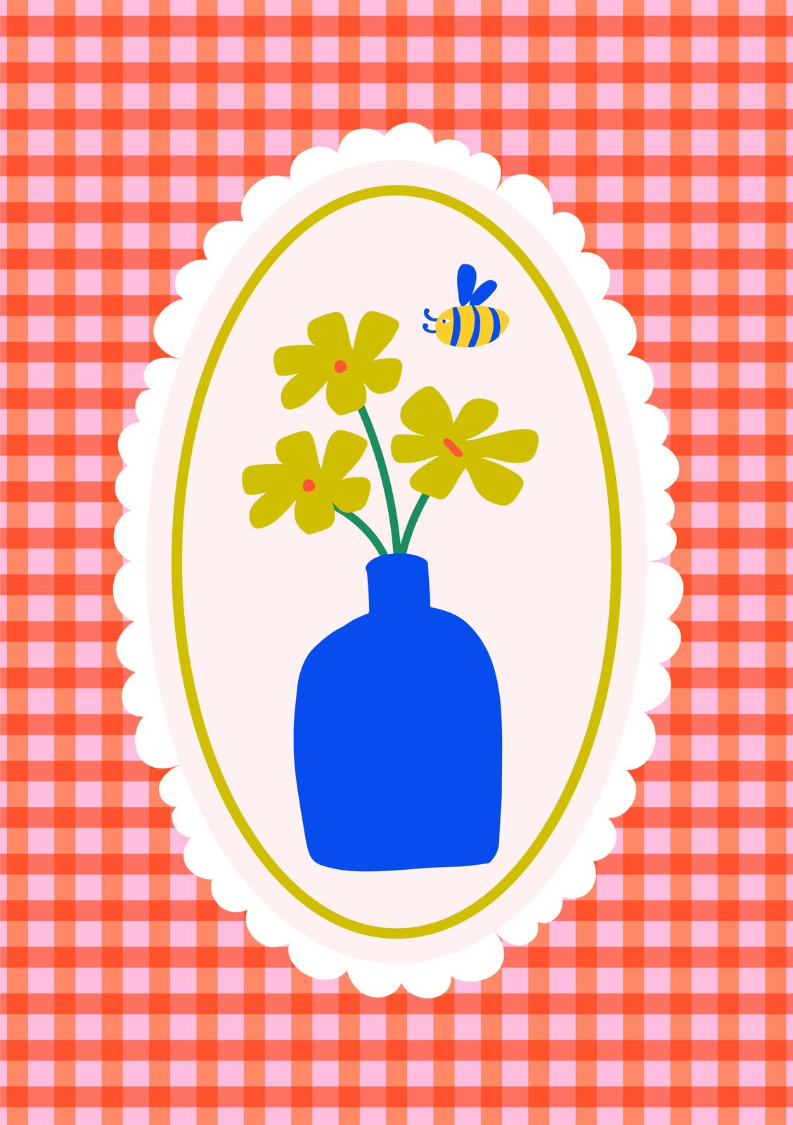 Poster - Blomvas med Bi