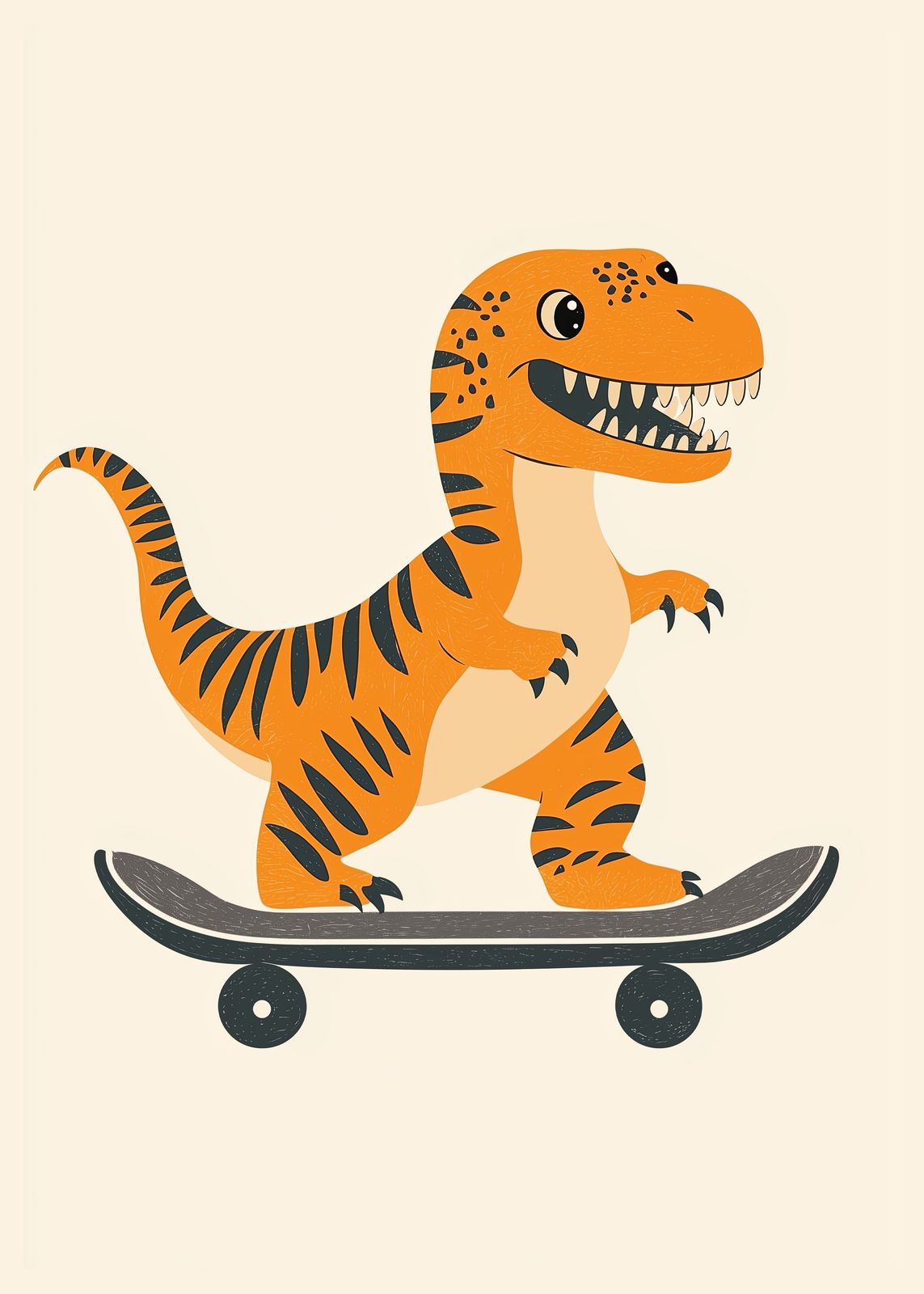 Poster - Dinosaurie Skateboard