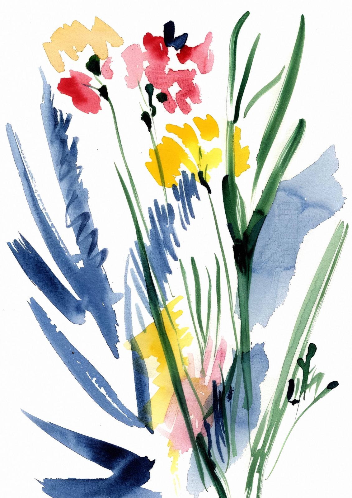 Poster - Abstrakt Blomsterkonstverk