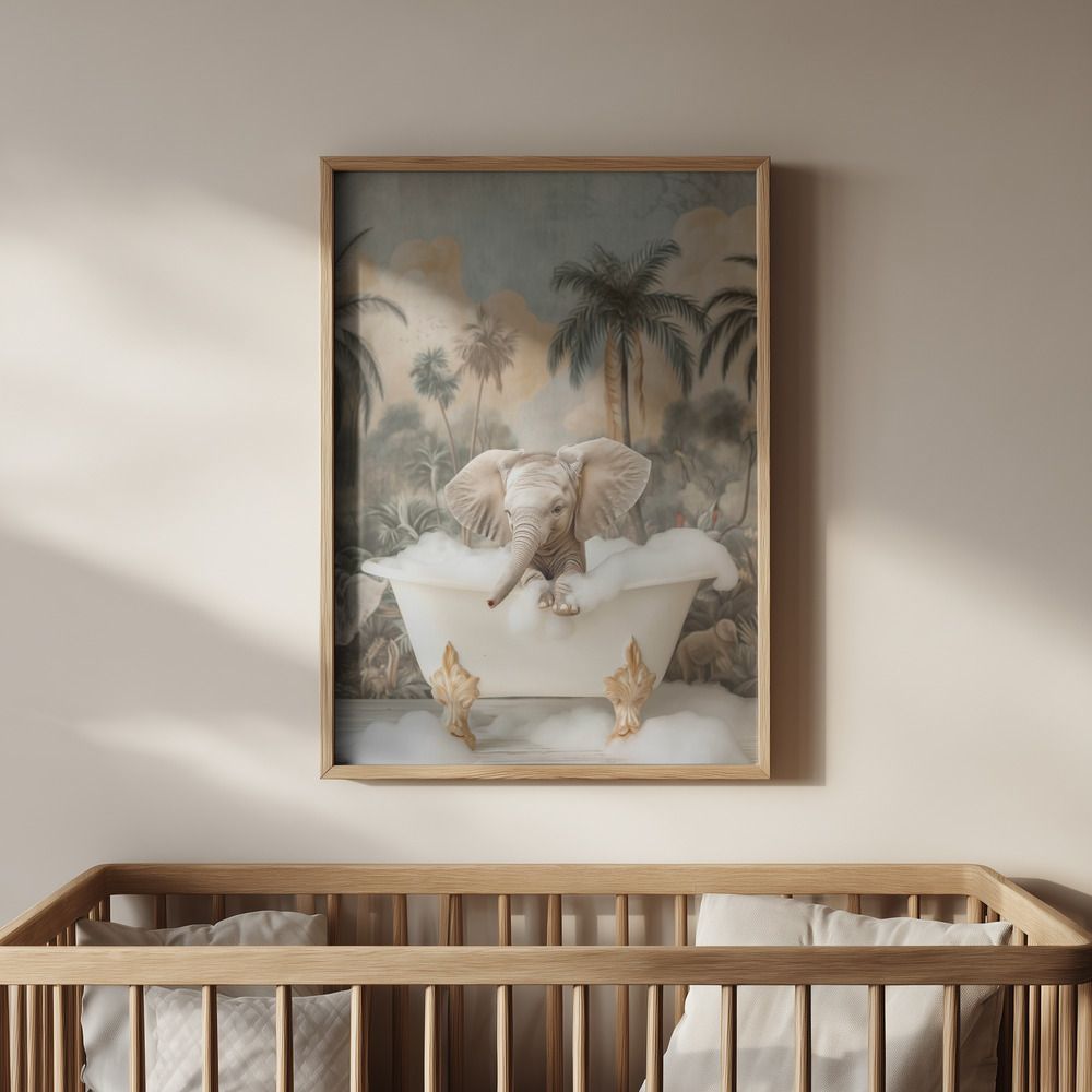 Poster - Elefant i Badkar