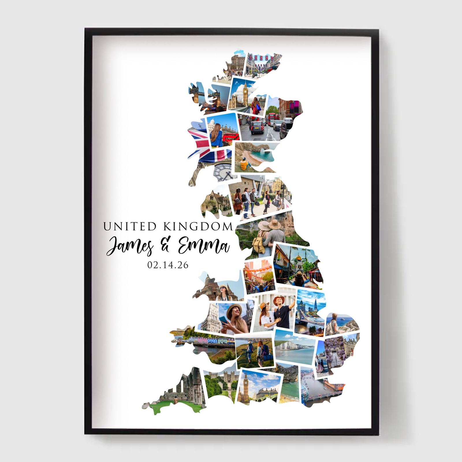 Personlig Poster - Semesterdestination Fotokollage - Storbritannien