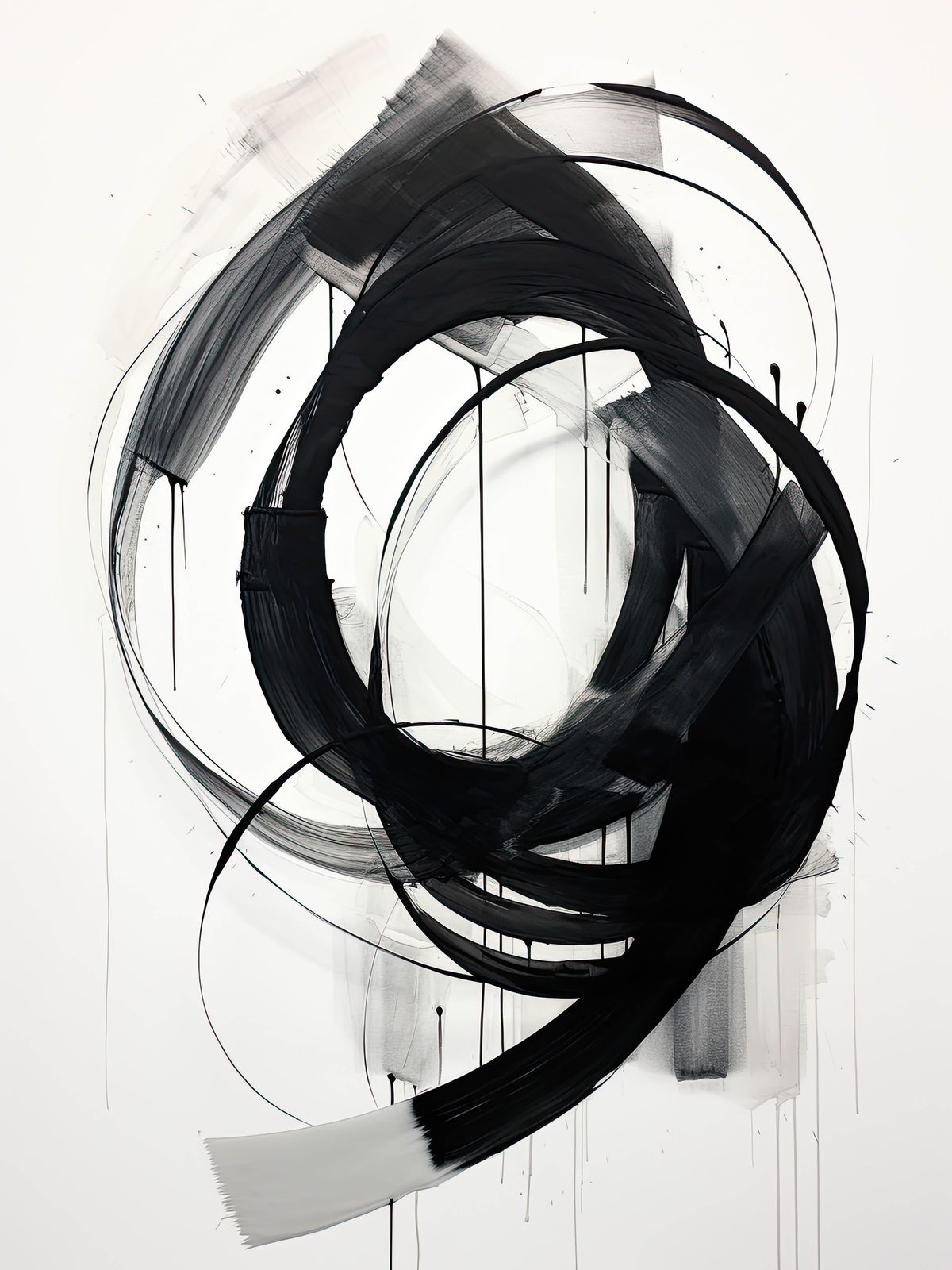 Poster - Abstrakt Svart Virvel