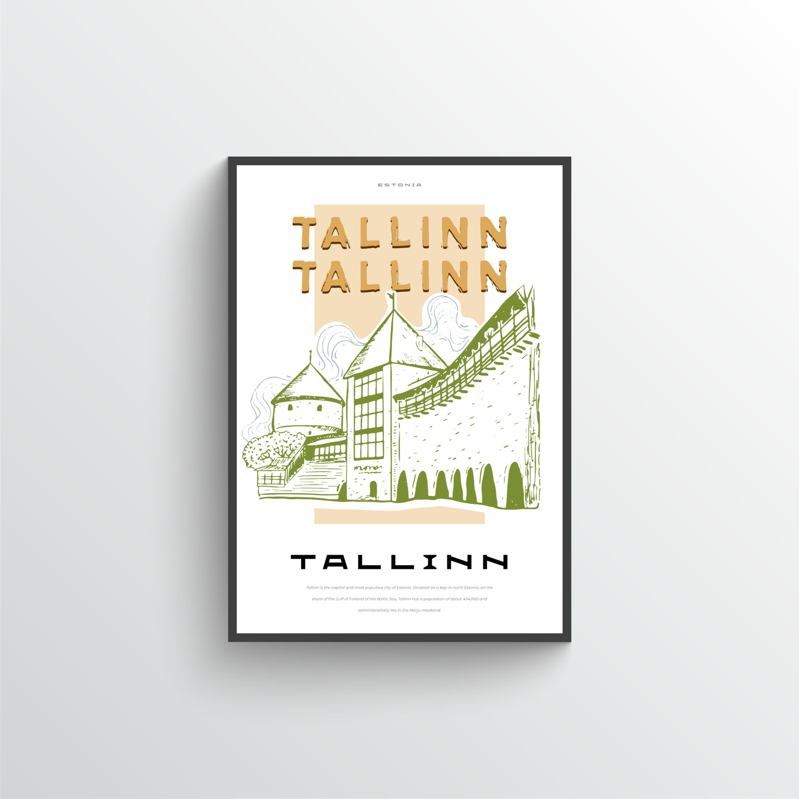 Tallinn Stadsbild Poster