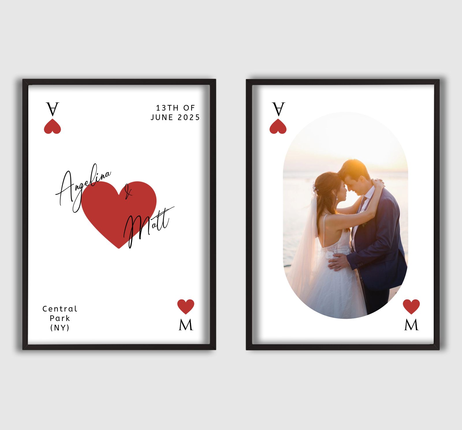 Personlig Poster - Spelkort Par - Set om 2