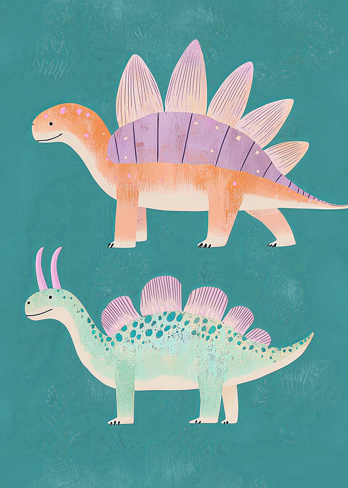 Poster - Färgglada Dinosaurier
