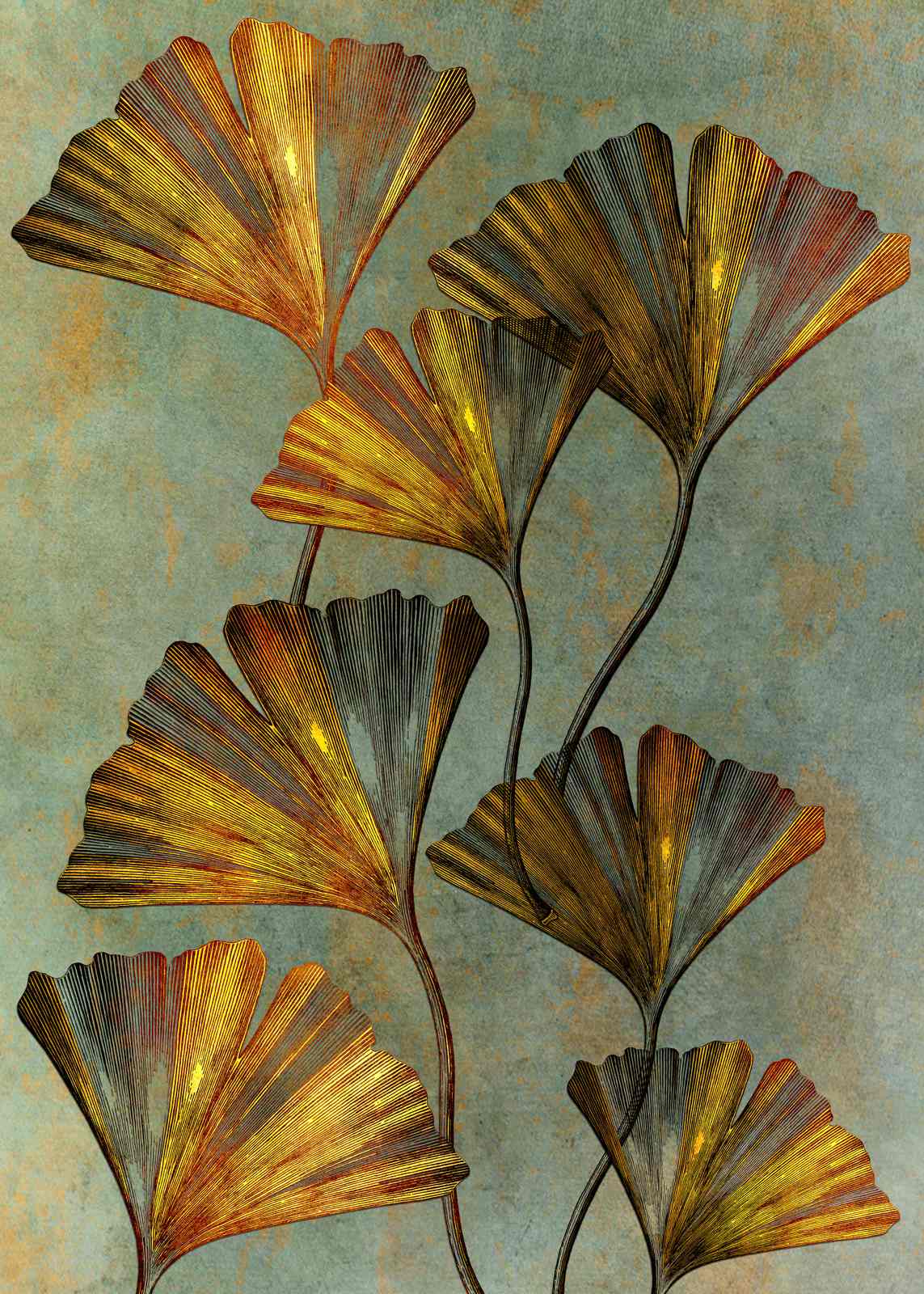 Poster - Eleganta Ginkgo Löv