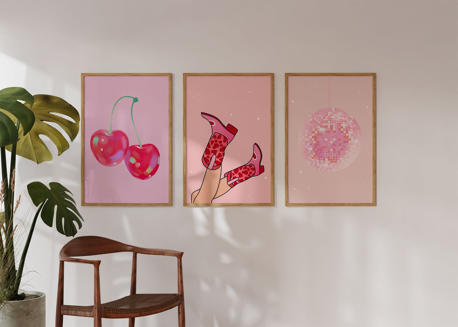 Poster - Körsbär, Stövlar, Disco / Set med 3