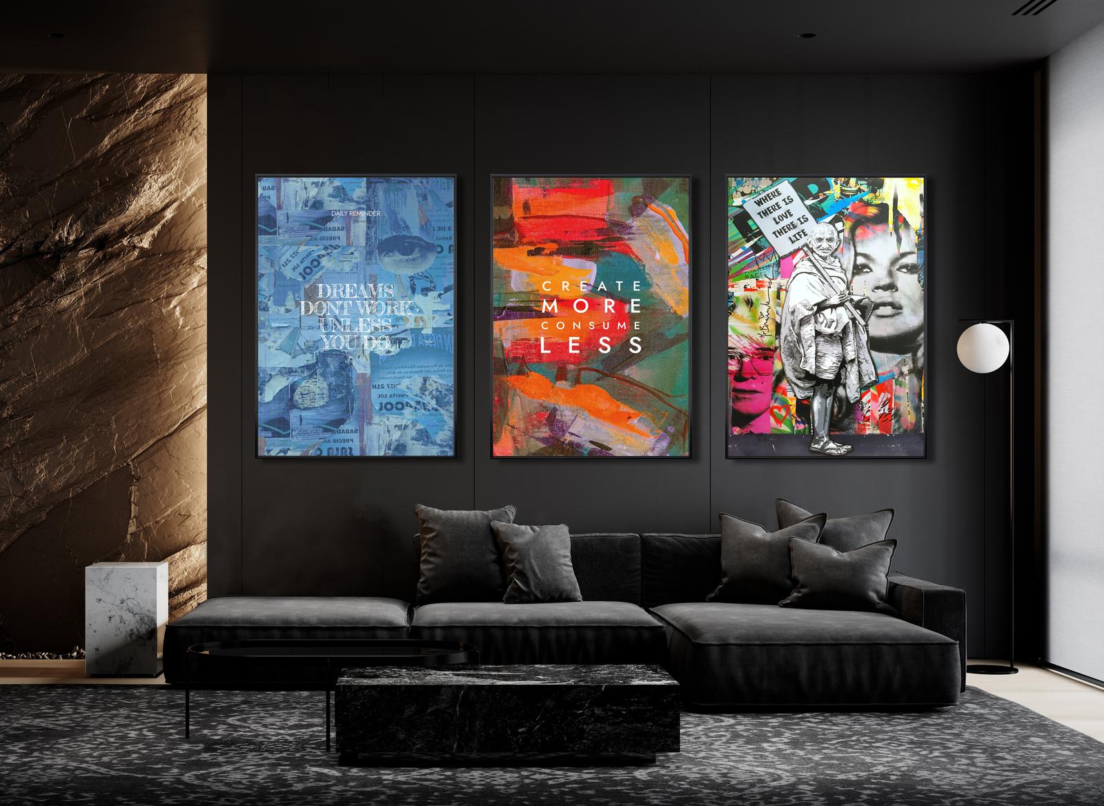 Poster - Drömmar, Skapa, Kärlek / Set om 3