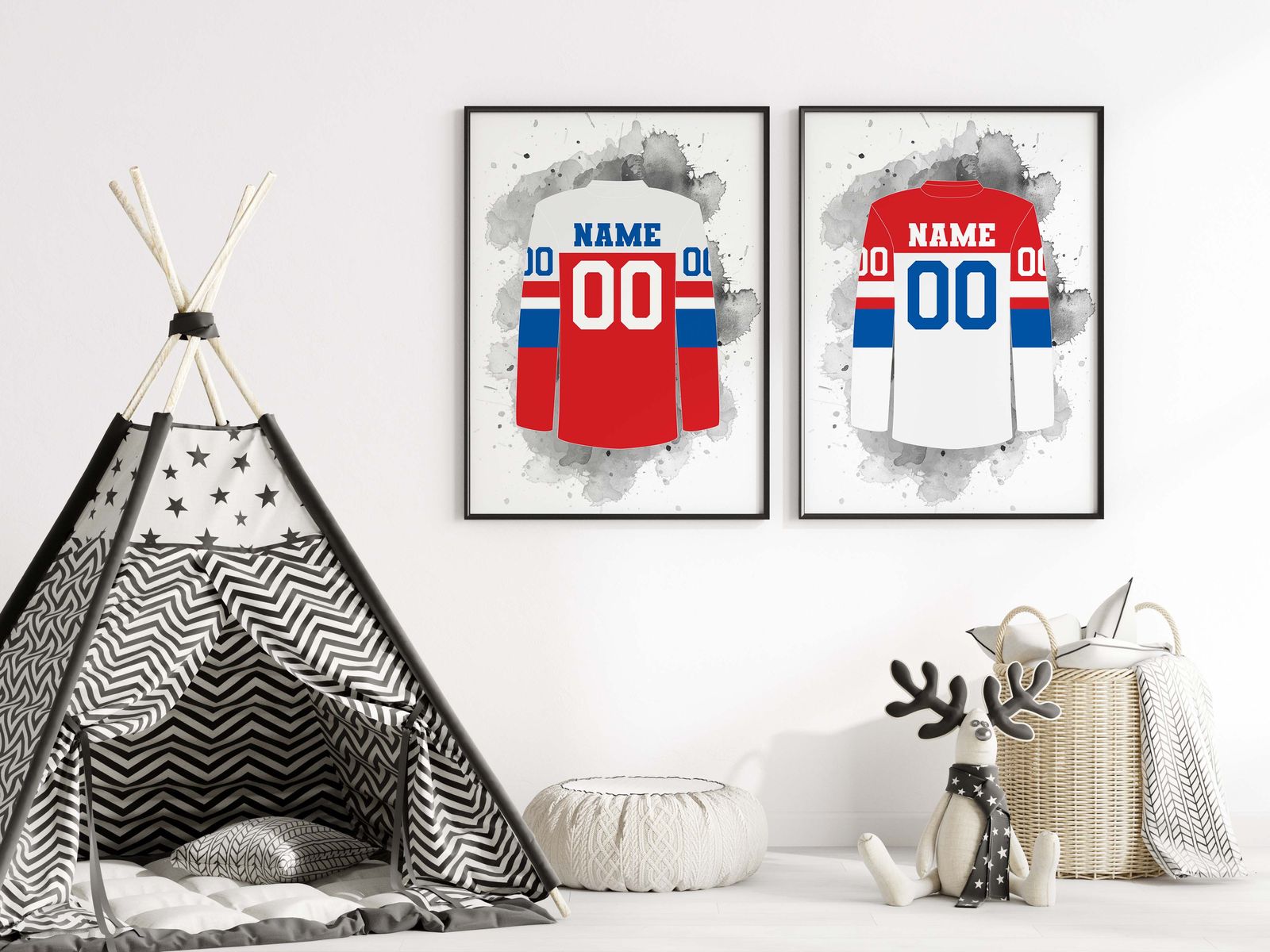 Personlig Poster - Hockeytröja / Set med 2