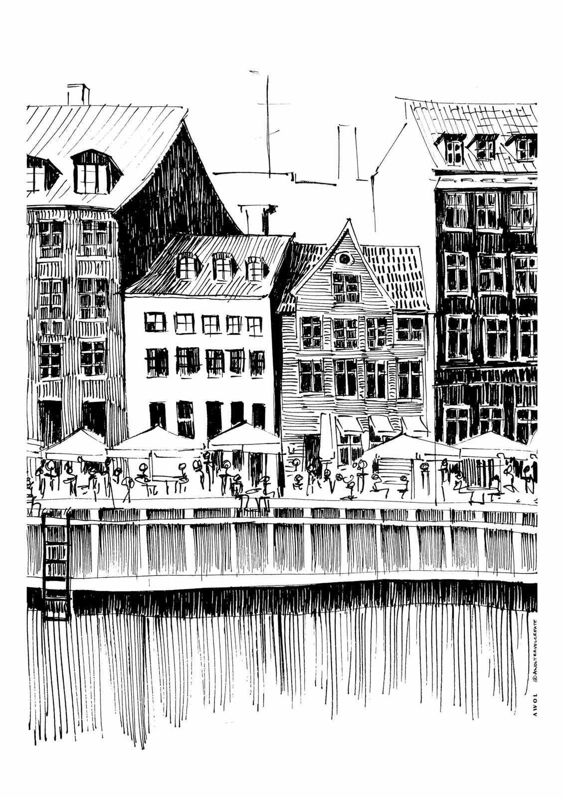Poster - Stadsbild Illustration