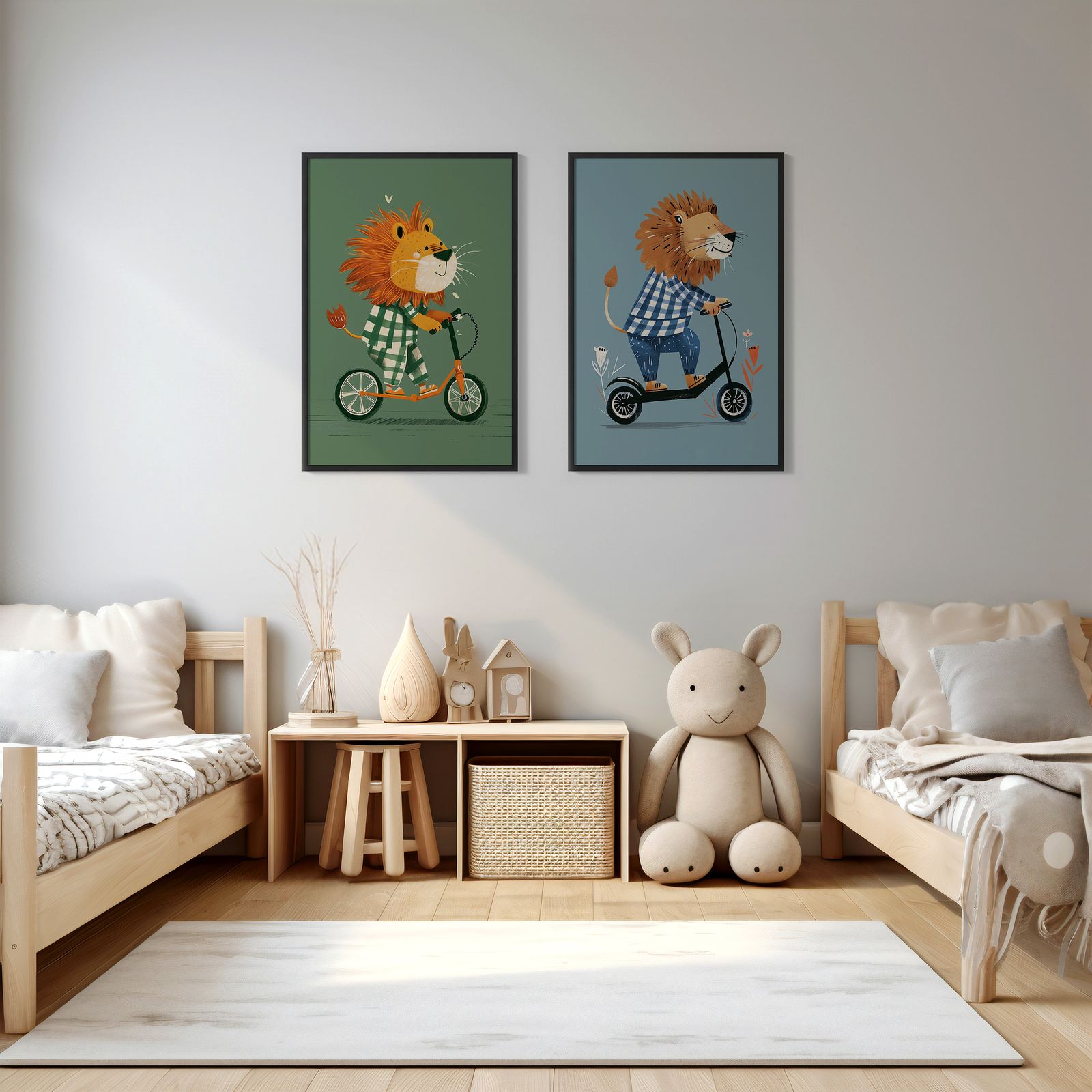 Poster - Lekfulla lejon / Set of 2