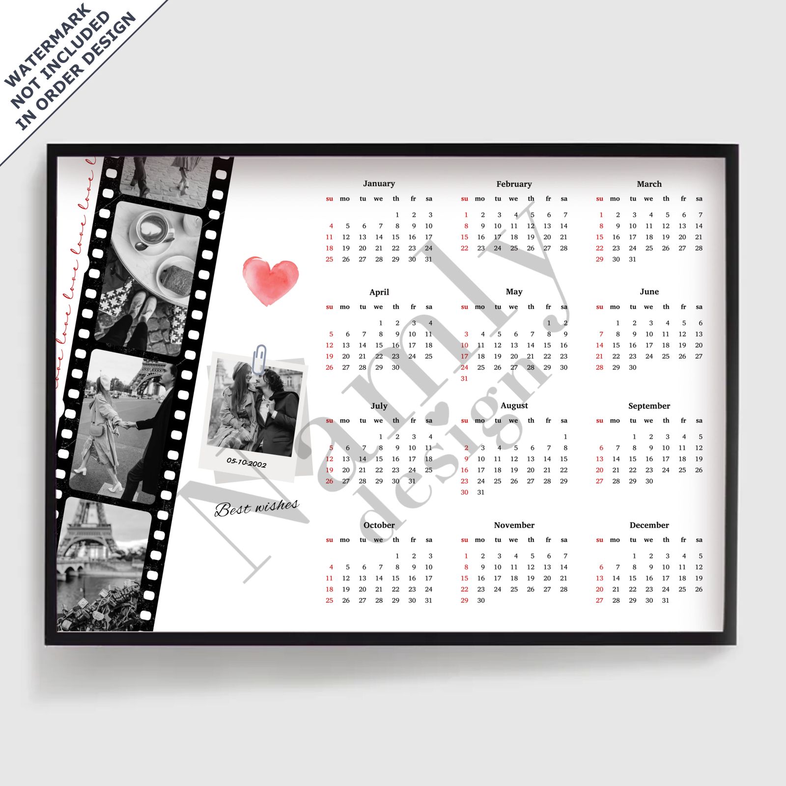 Personlig Poster - Kalender med Fotouppladdning