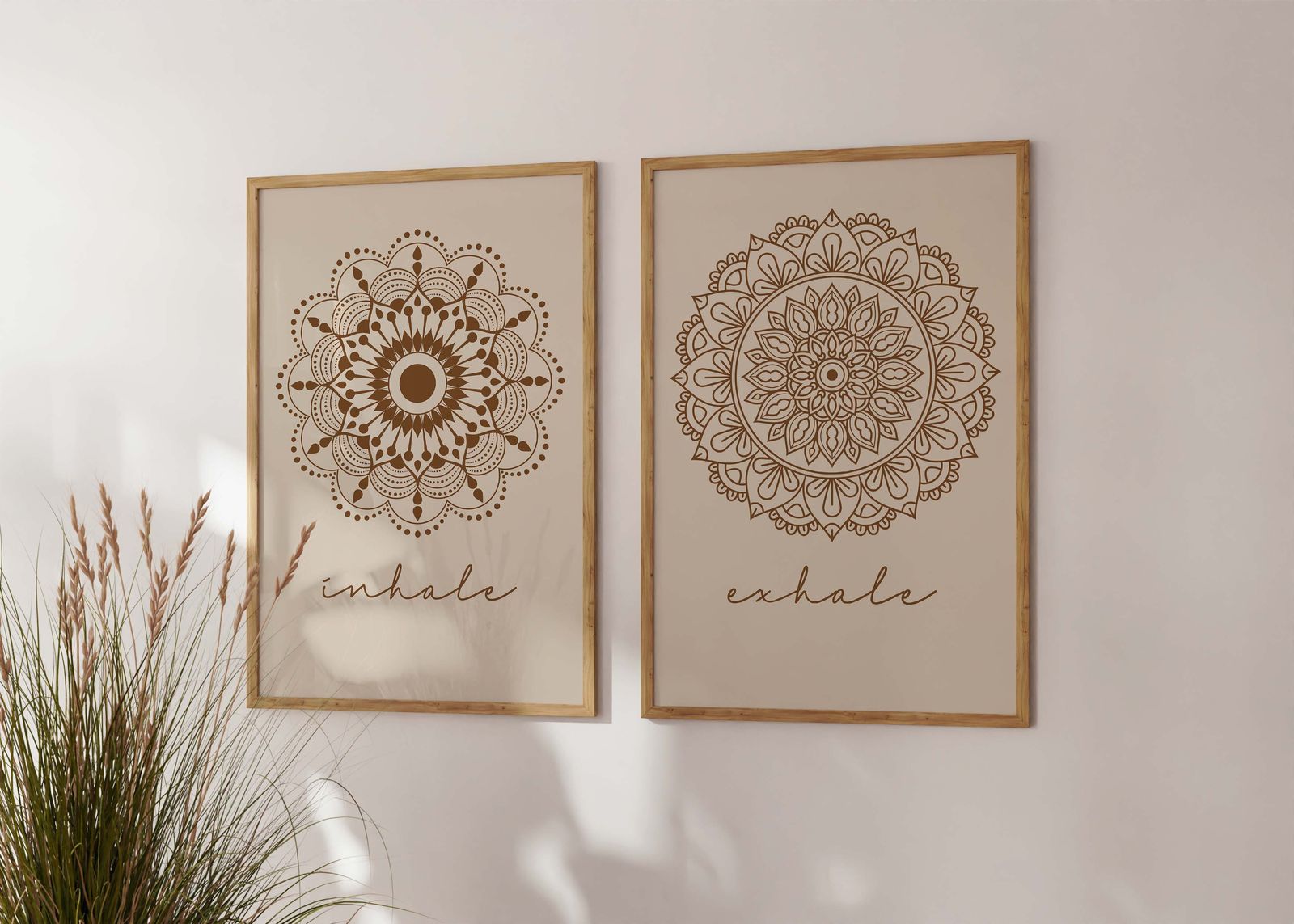 Poster - Inhale Exhale Mandala / Set med 2