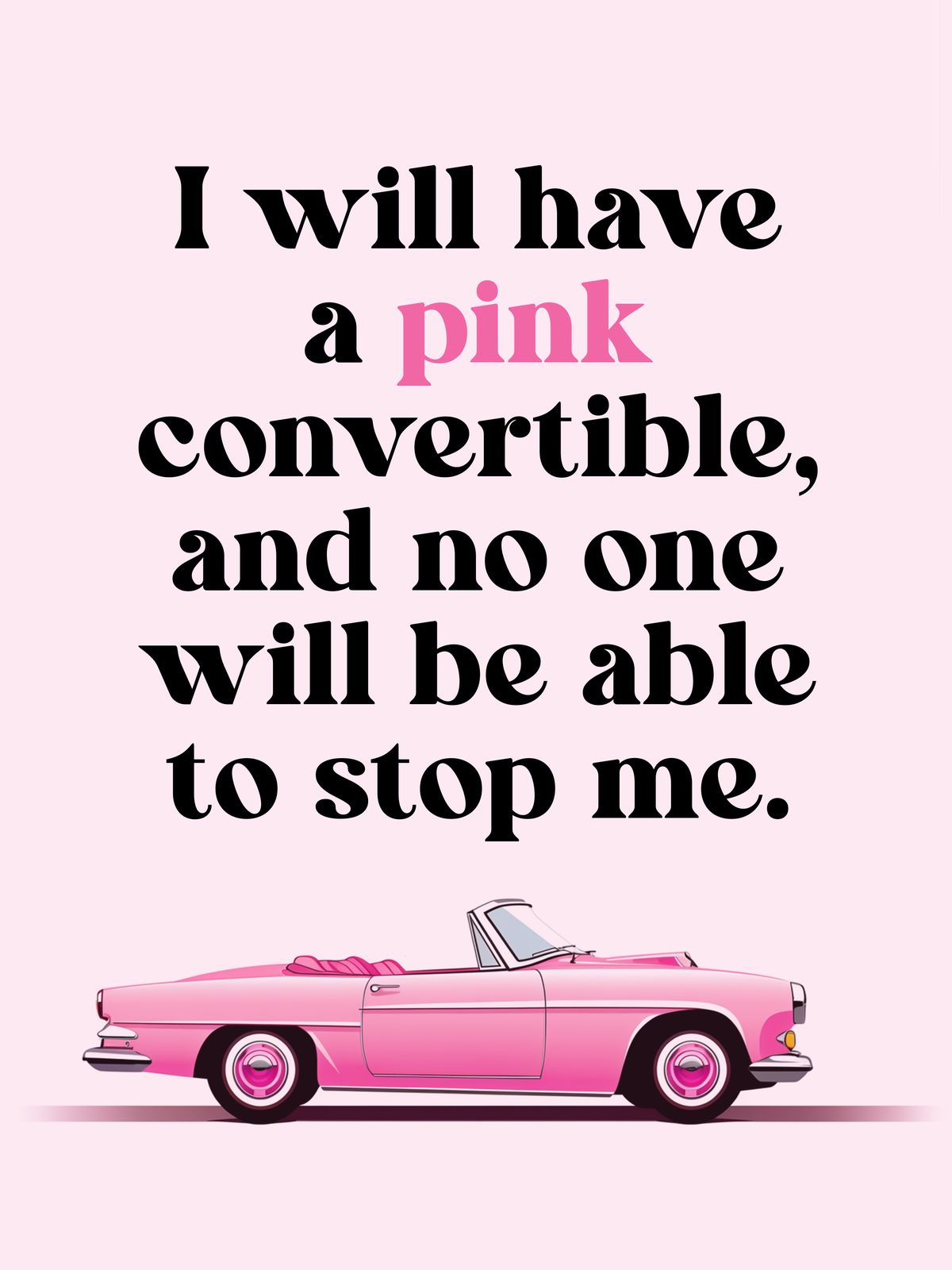 Poster - Rosa Konvertibel