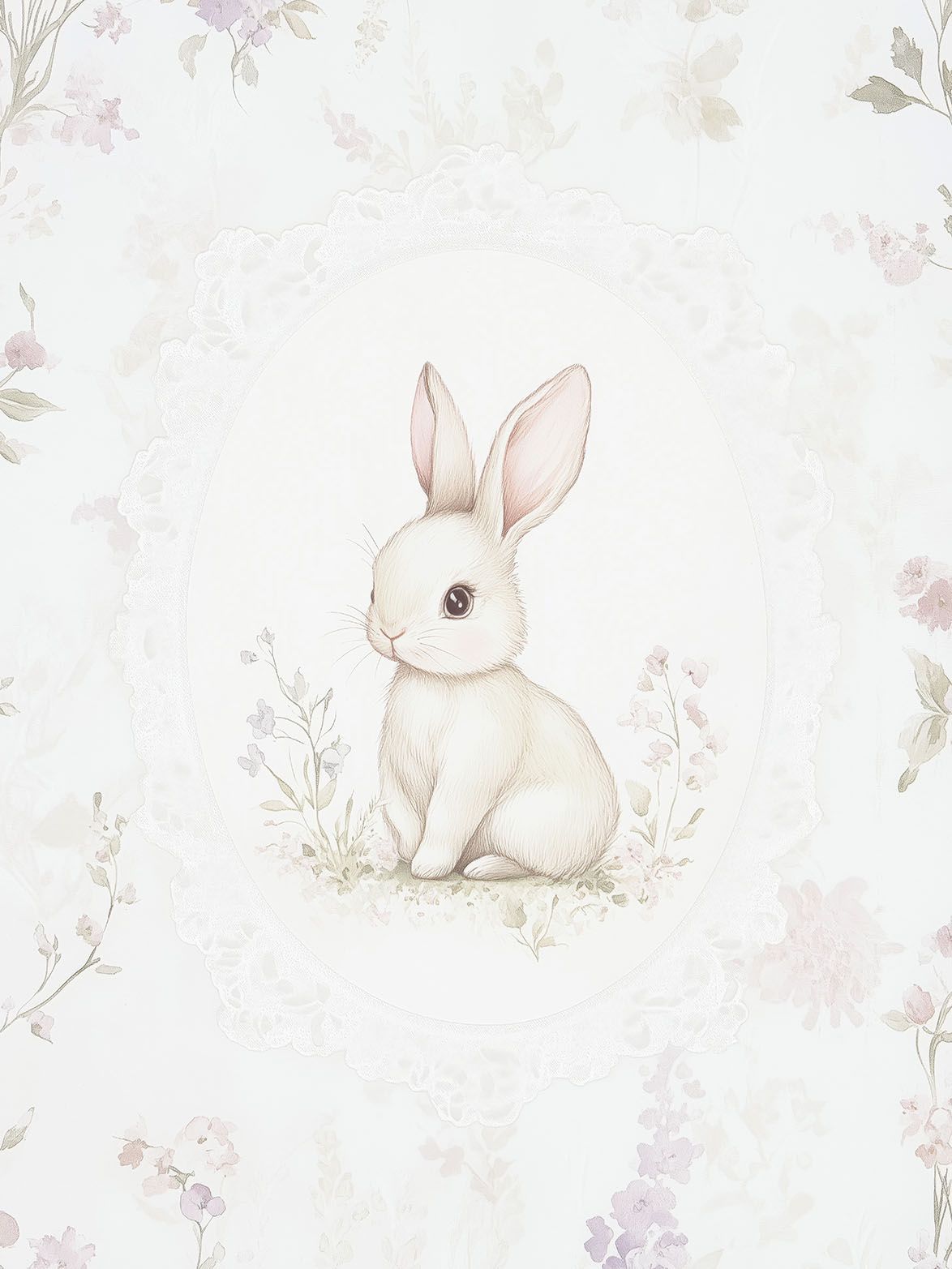 Poster - Kanin och Blommor