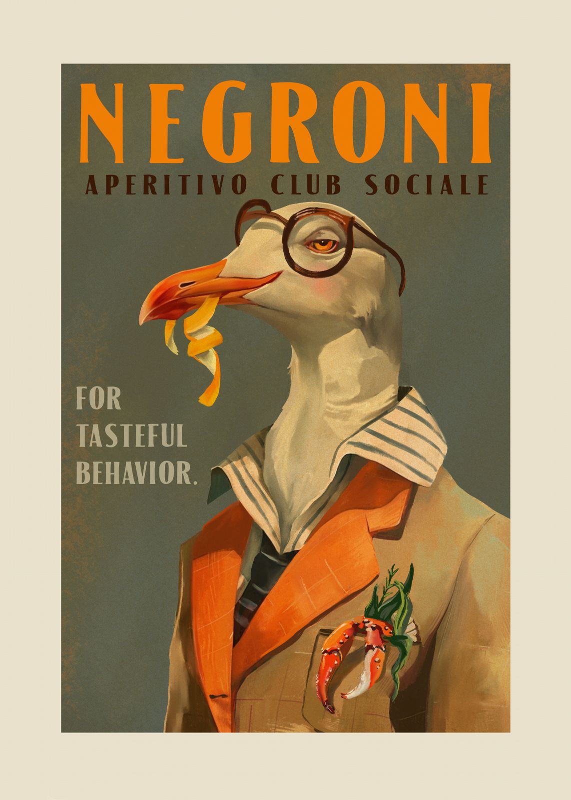 Poster - Negroni Mås Konst