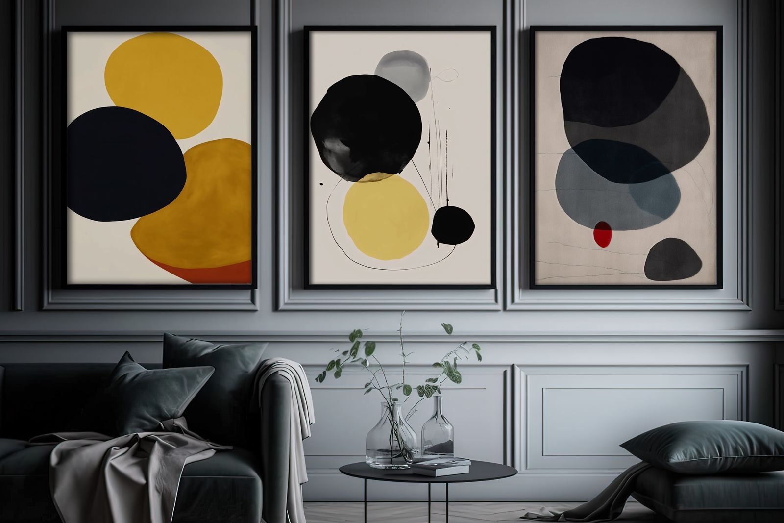 Poster - Abstrakta Cirklar / Set om 3
