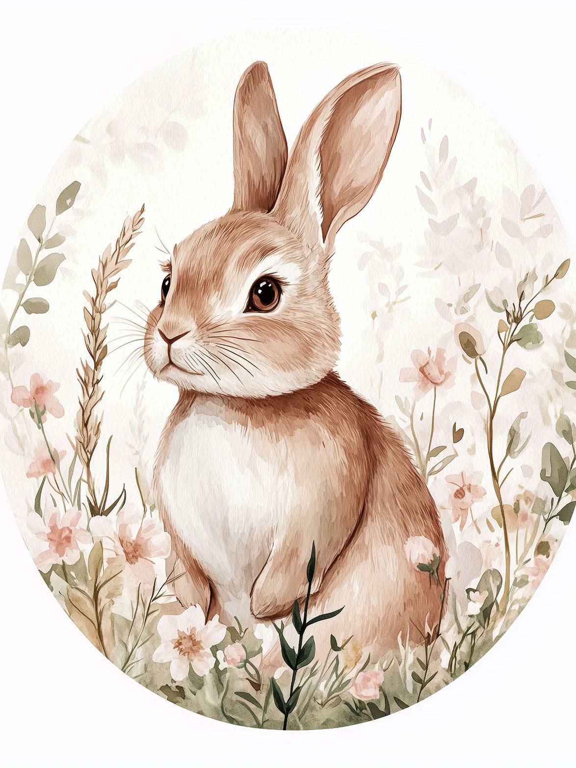 Poster - Kanin i blomsterfält