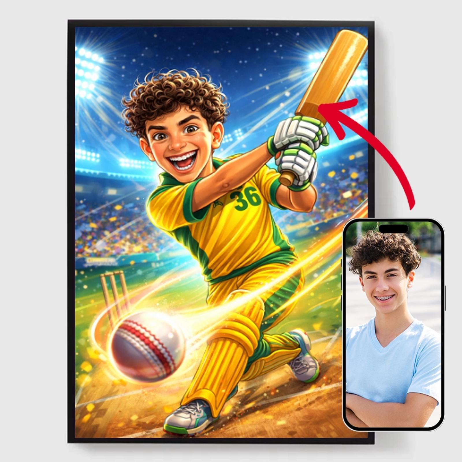 Poster - Anpassad Cricketspelare