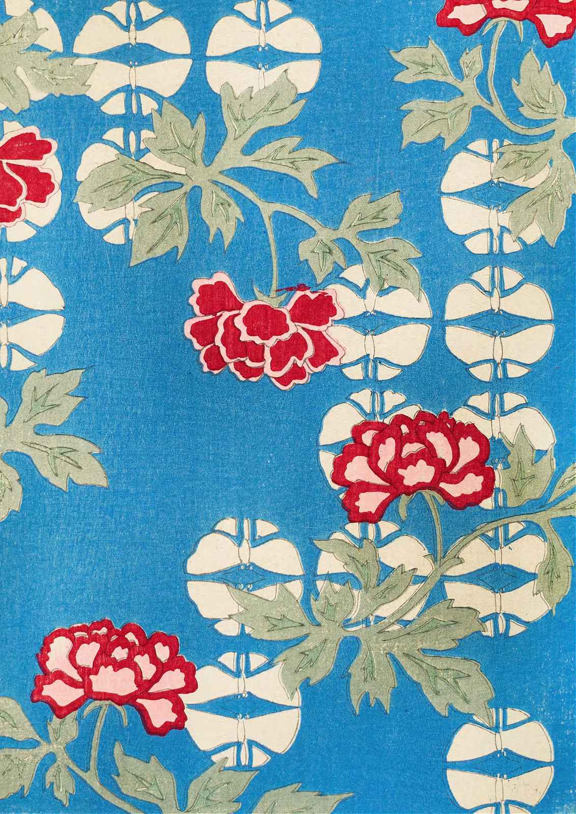 Poster - Blomsterblå Tryck