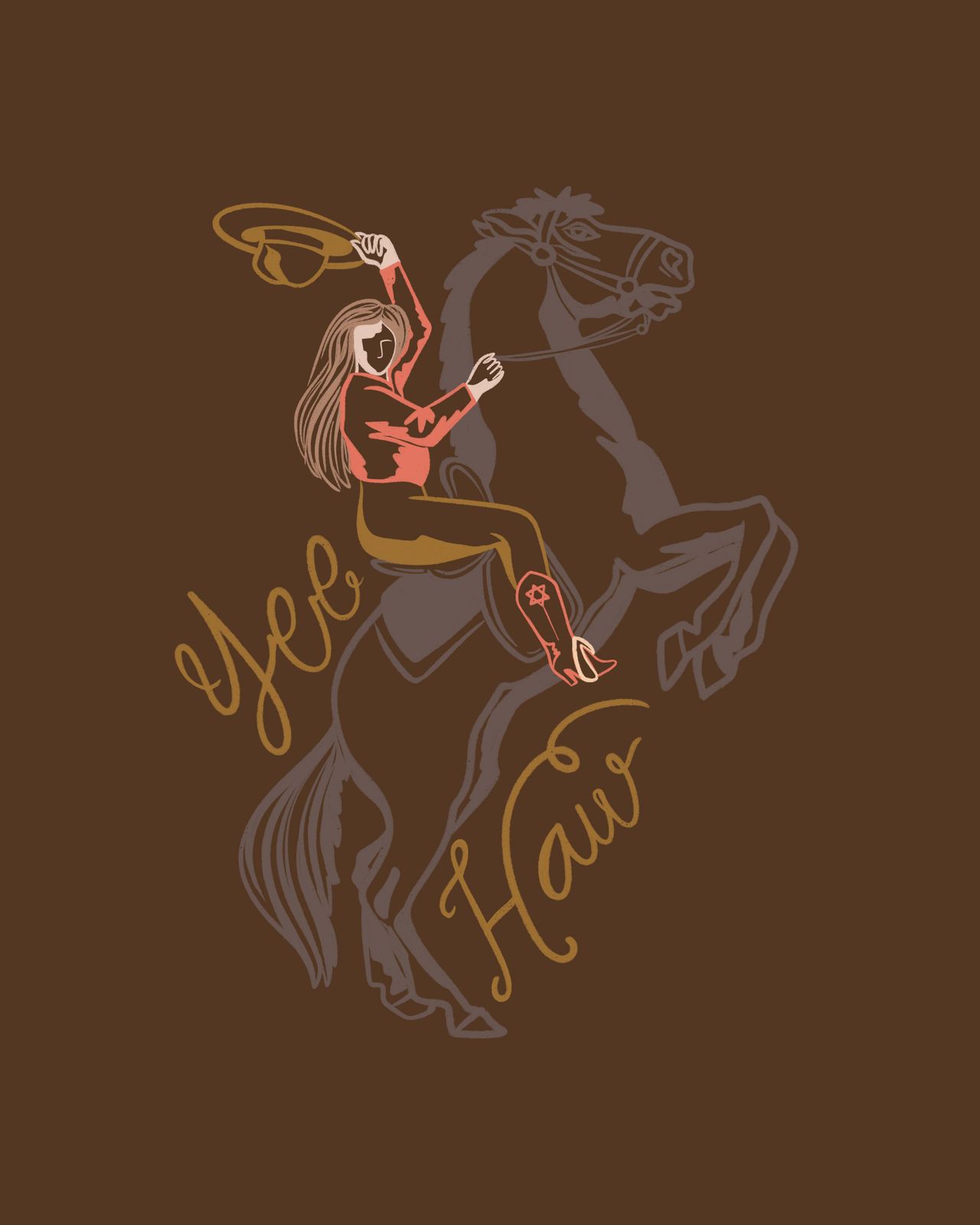 Poster - Yee Haw Rodeo Art