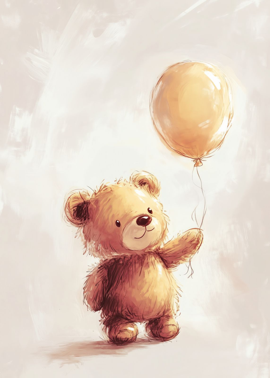 Poster - Teddy Björn med Ballong