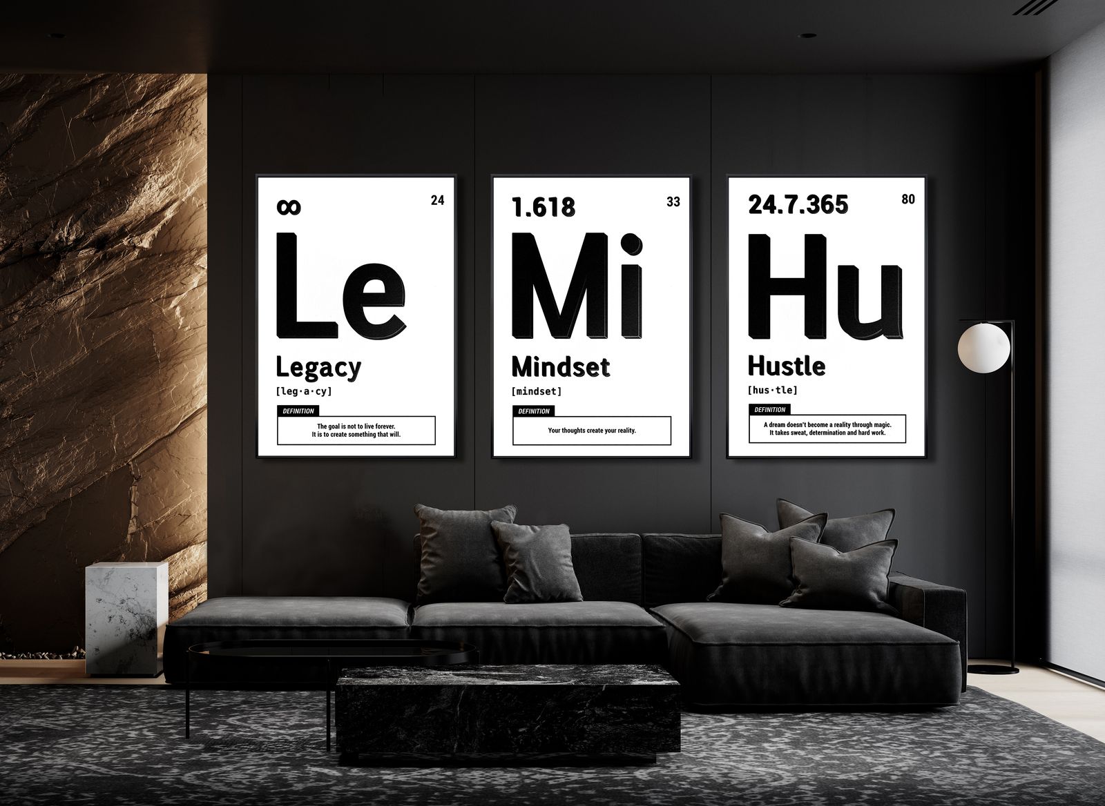 Poster - Inspirerande Ord Set / Set of 3