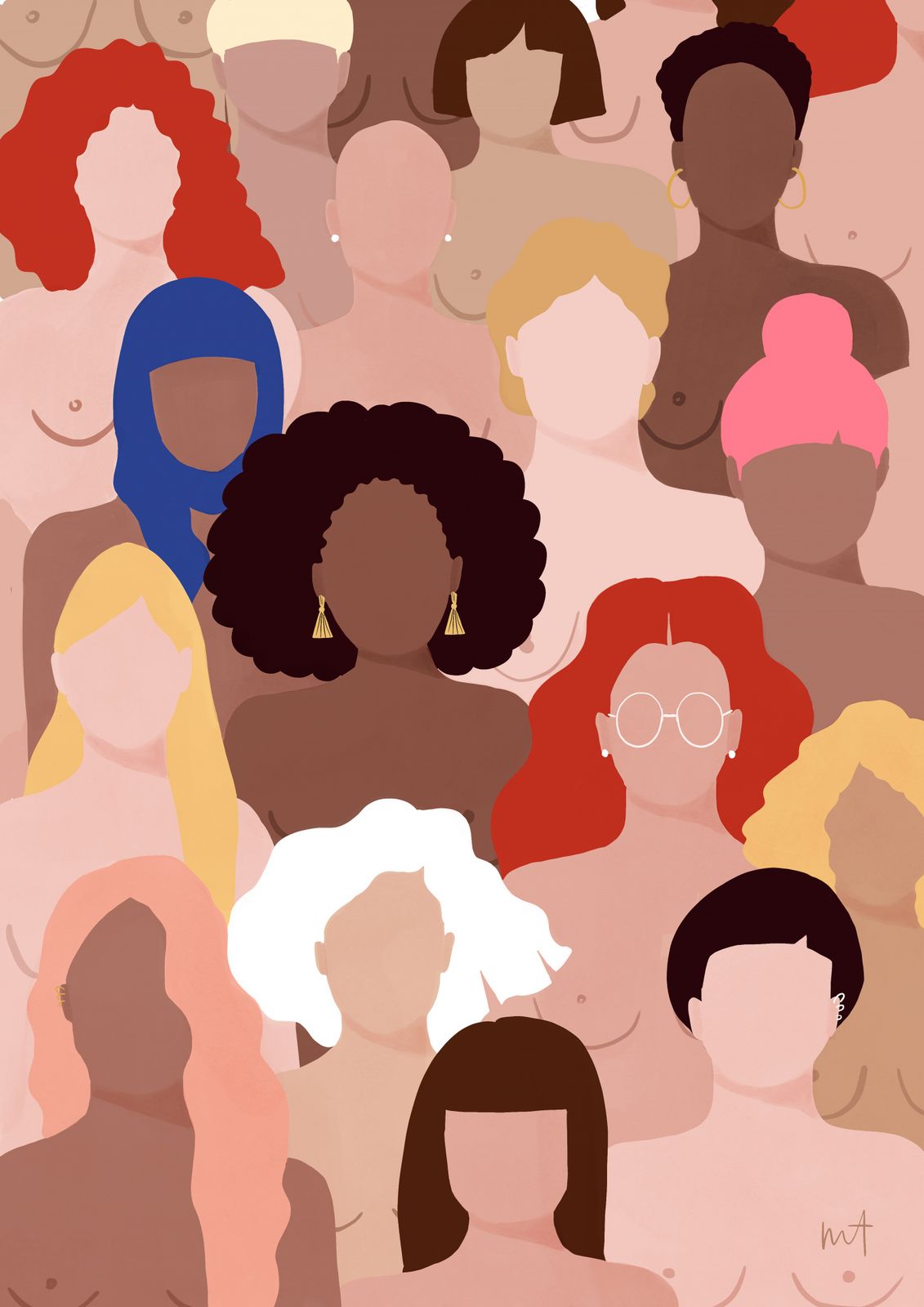 Poster - Mångfald Kvinnor Illustration