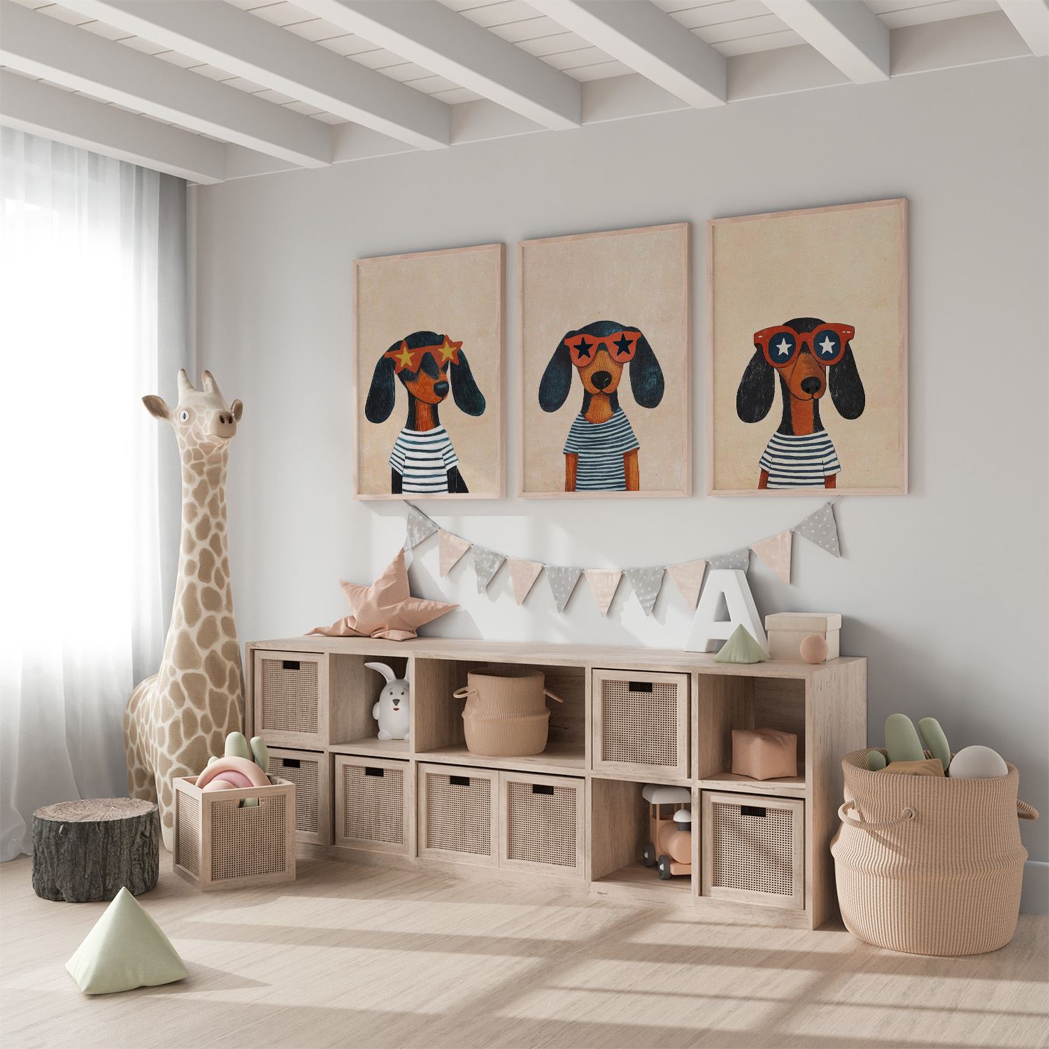Poster - Hund med stjärnglasögon / Set of 3
