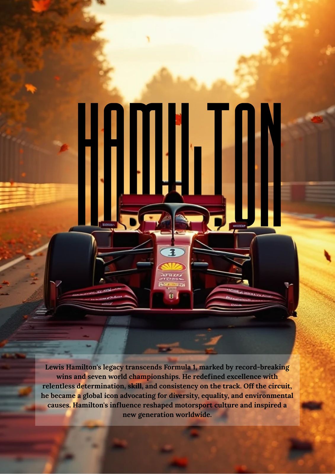 Affisch - Hamilton Formel 1