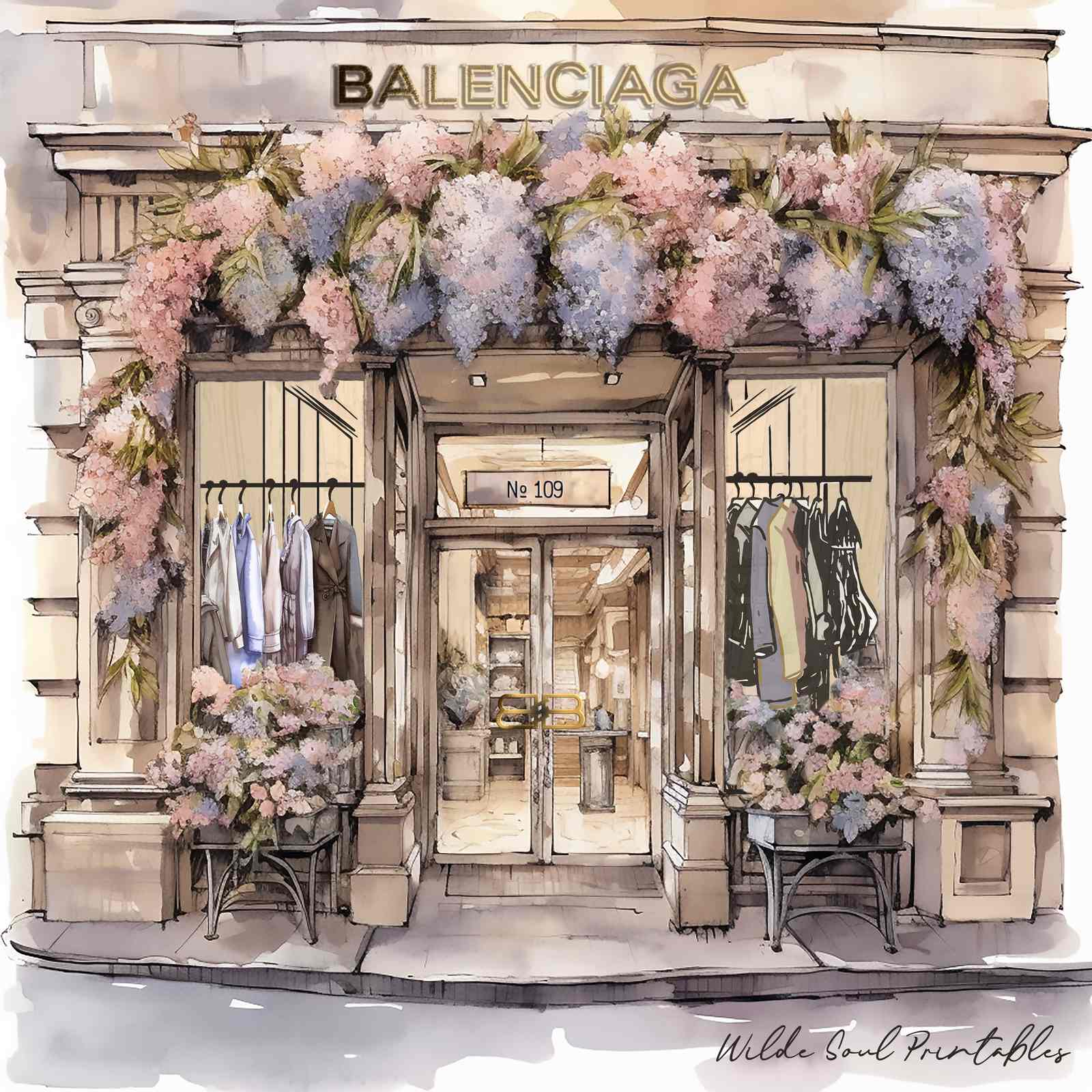 Balenciaga Modebutik Affisch
