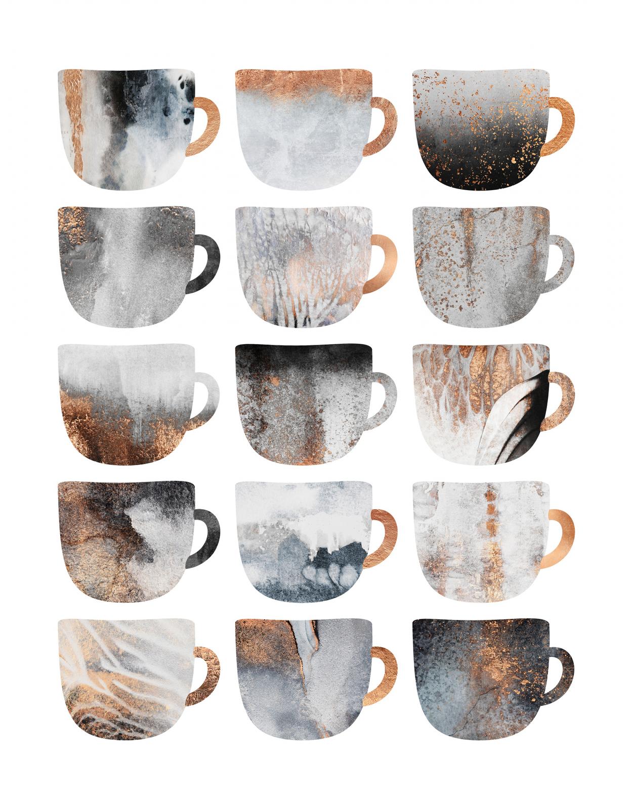 Poster - Abstrakt Kaffekoppar