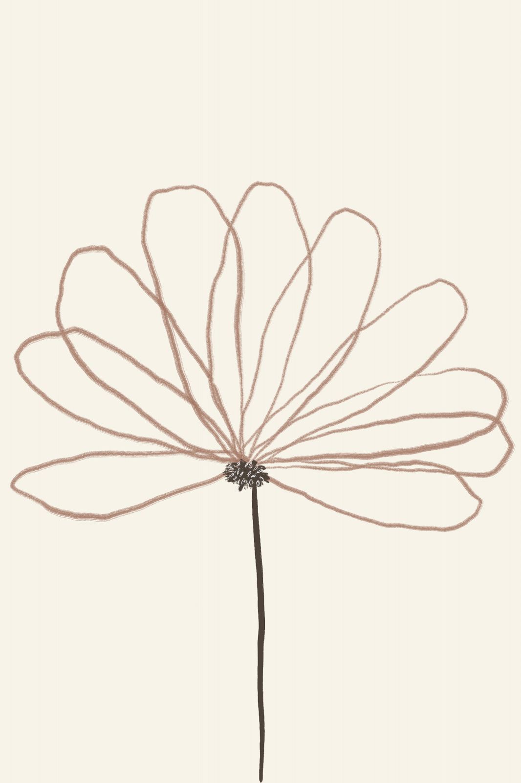 Poster - Linjekonst Blomma